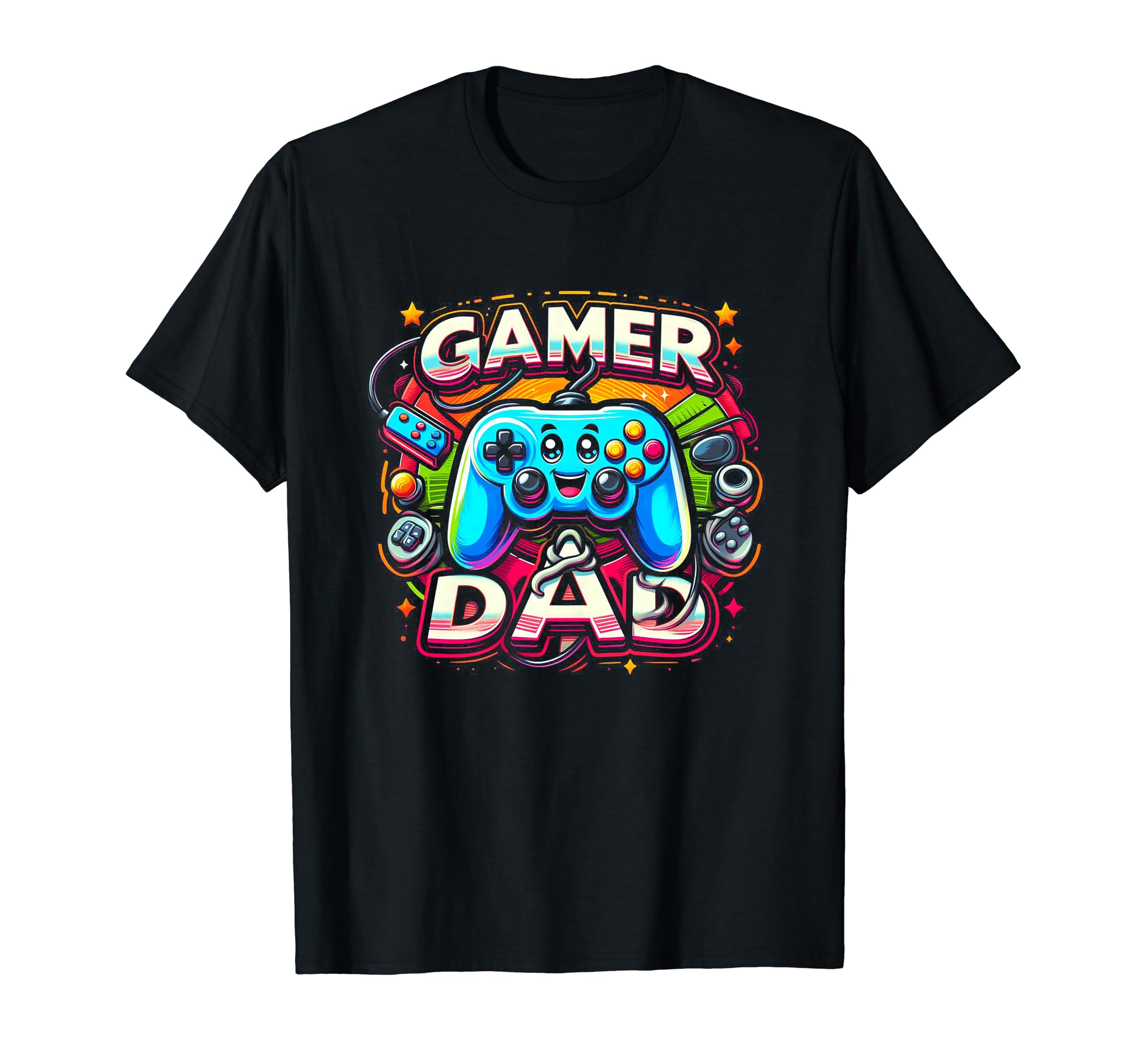 Gamer Dad Game Controller Gaming T-Shirt - Custom Art Print Men Women - T-Shirt, Sweatshirt, Hoodie