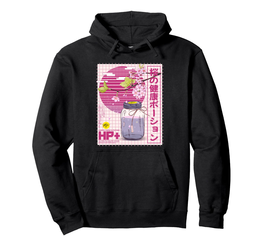 Health Potion Kawaii Vaporwave Anime Hoodie - Custom Art Print Men Women - T-Shirt, Sweatshirt, Hoodie