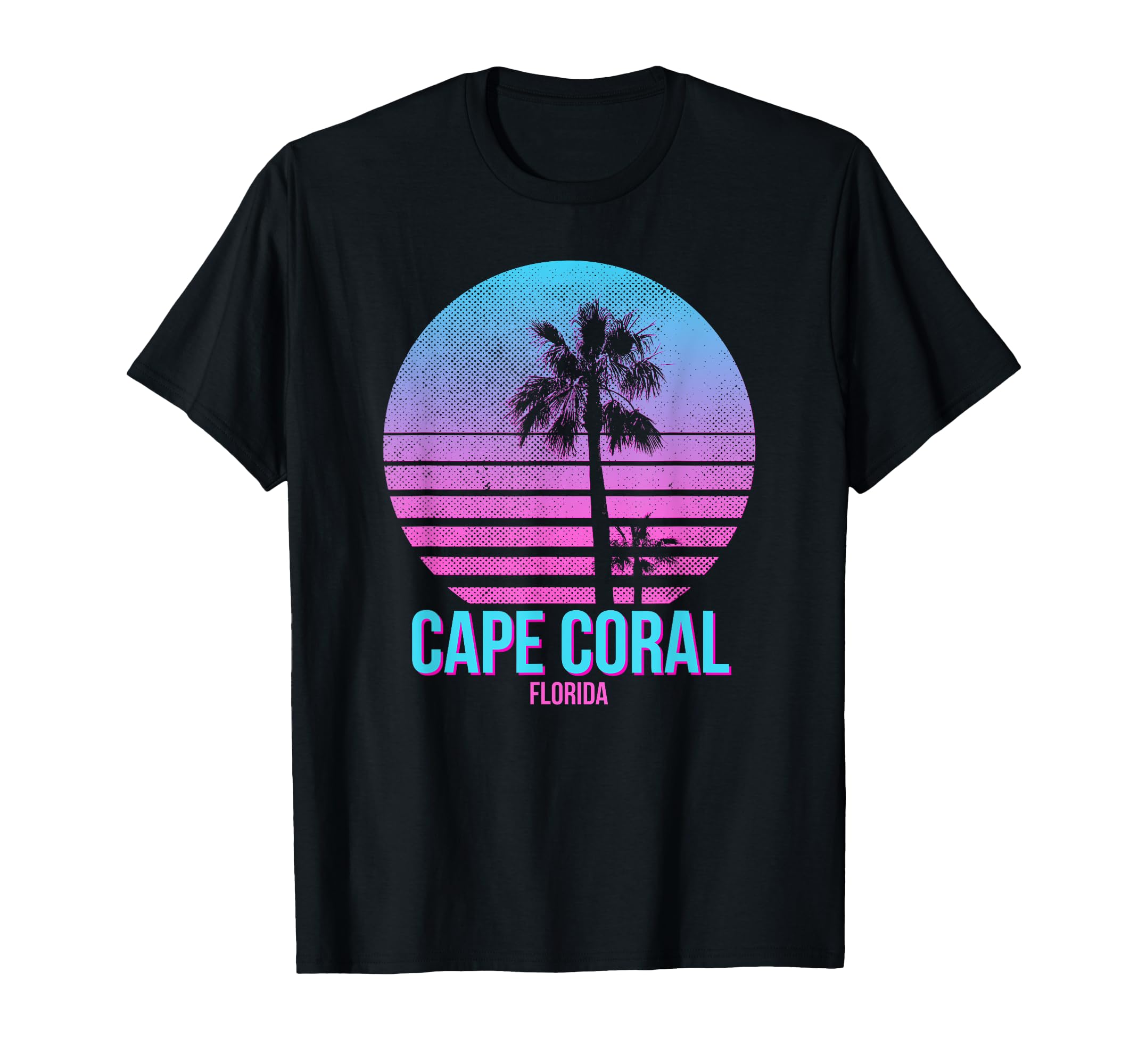 Cape Coral Florida Palm Tree Sunset T-Shirt - Aesthetic Graphic Unisex - T-Shirt, Sweatshirt, Hoodie