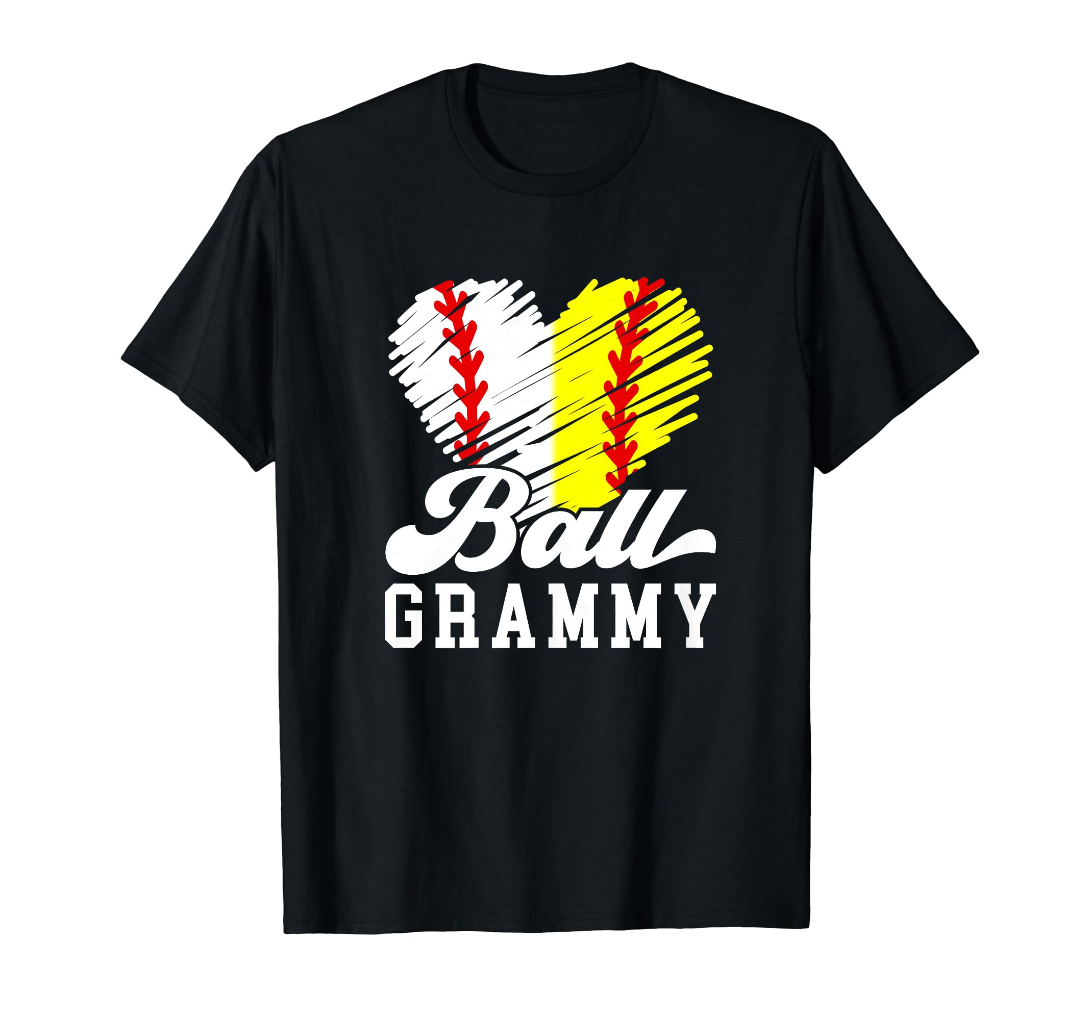 Ball Grammy Heart Baseball Softball T-Shirt - Trendy Graphic for Adults - T-Shirt, Sweatshirt, Hoodie