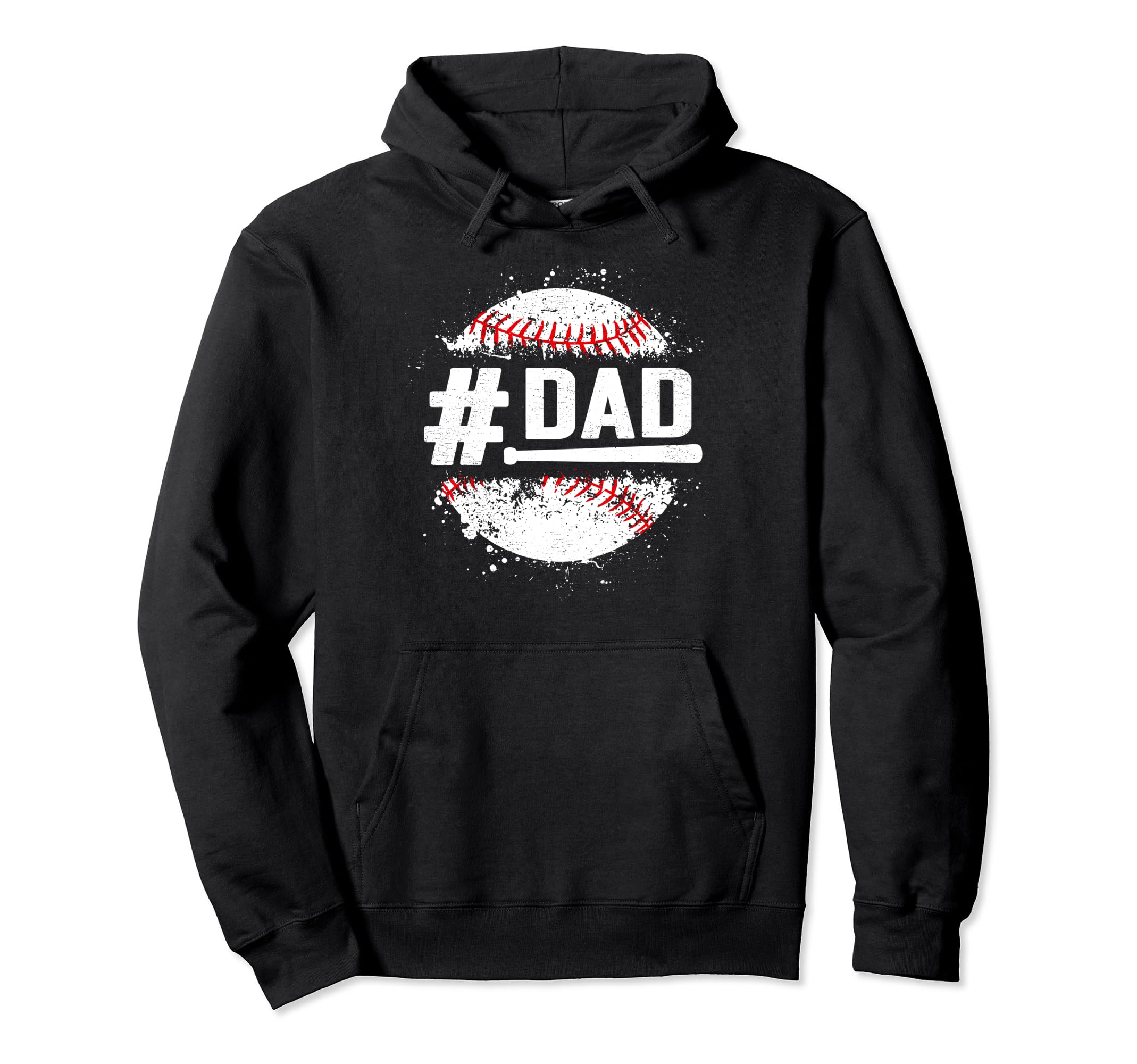 Baseball Player Distressed Baseball Dad Hoodie - Minimalist Print Unisex - T-Shirt, Sweatshirt, Hoodie