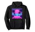 80S Vaporwave Aesthetic Palm Trees Hoodie - Aesthetic Graphic Unisex - T-Shirt, Sweatshirt, Hoodie