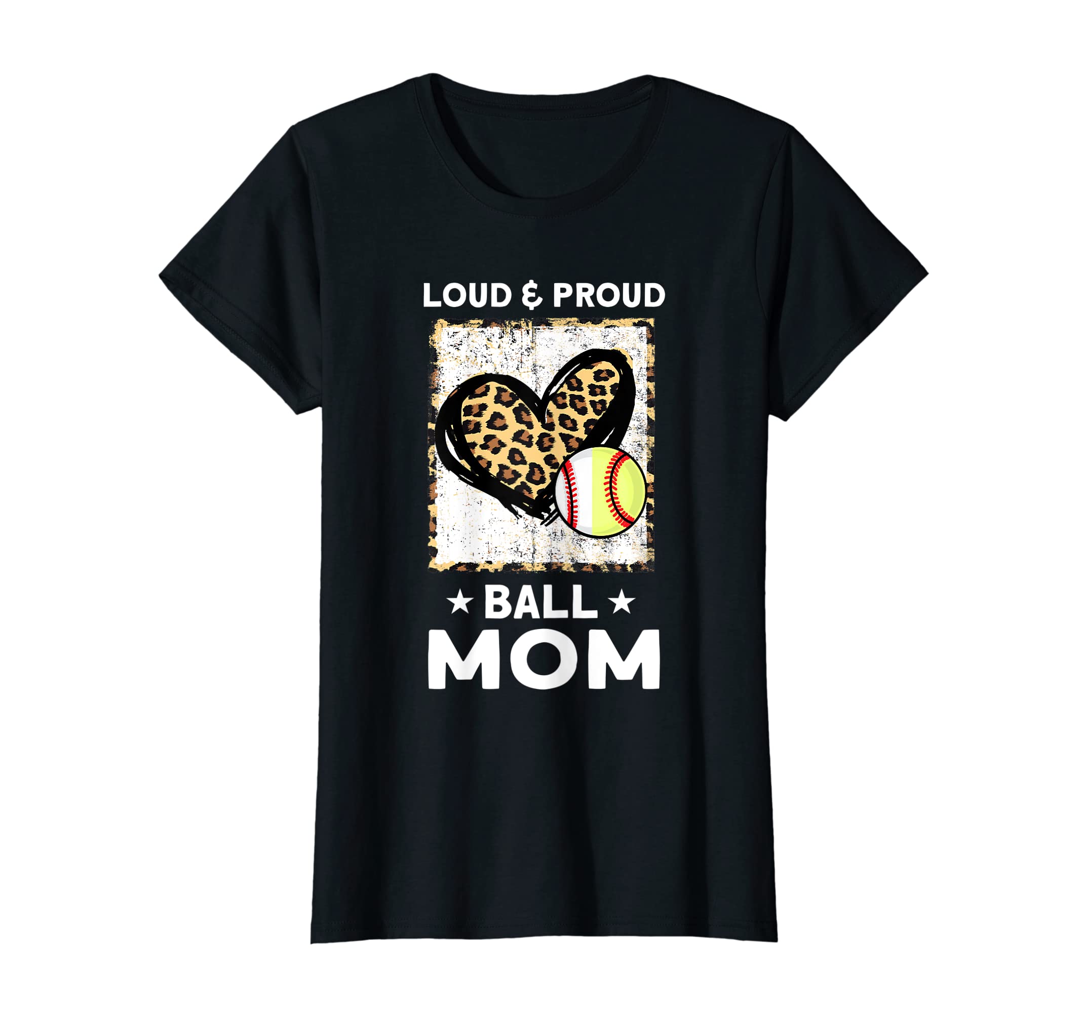 Loud Proud Ball Mom Softball Baseball T-Shirt - Custom Art Print for Adults - T-Shirt, Sweatshirt, Hoodie