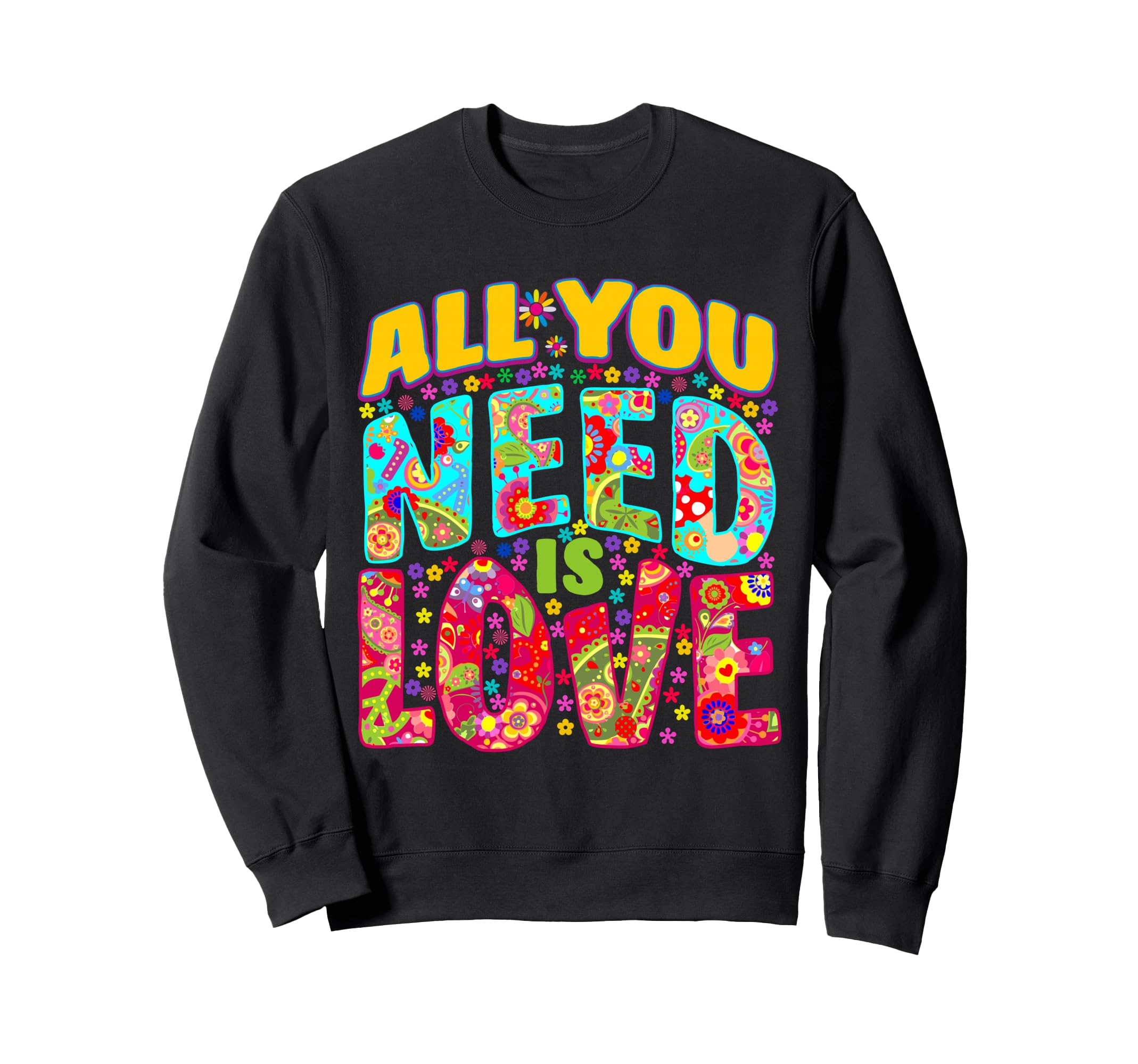 Hippie Flower Power Bohemian Sweatshirt - Streetwear Style for Adults - T-Shirt, Sweatshirt, Hoodie