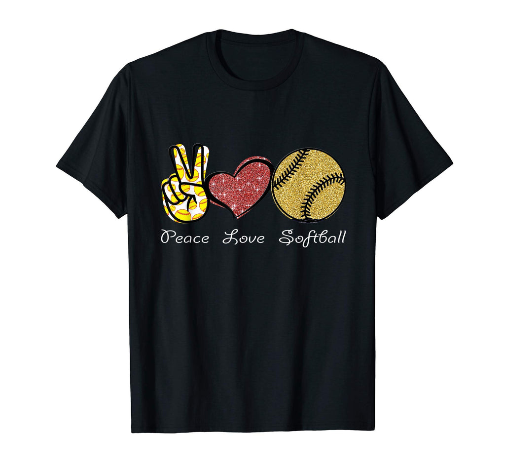 Peace Love Softball T-Shirt - Novelty Apparel Men Women - T-Shirt, Sweatshirt, Hoodie