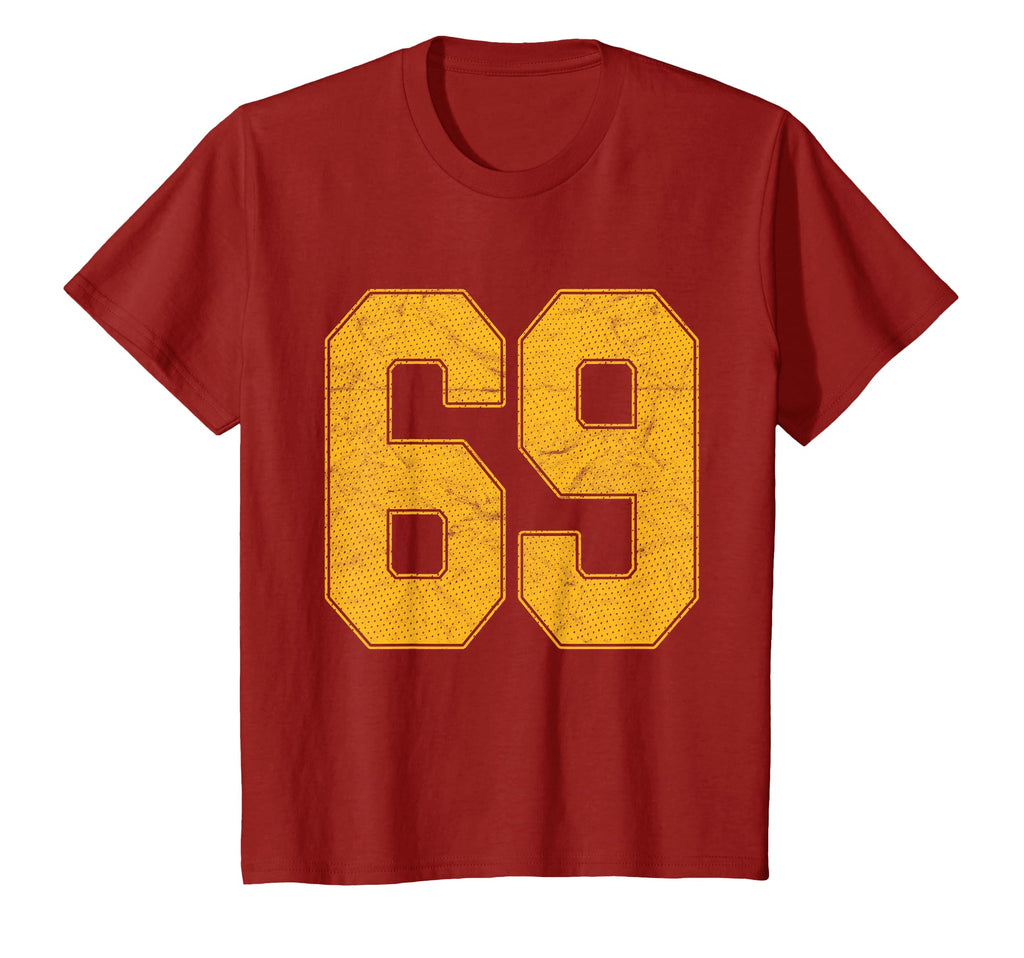 Number 69 Numbered Uniform Sports T-Shirt - Fun Novelty Design for Adults - T-Shirt, Sweatshirt, Hoodie