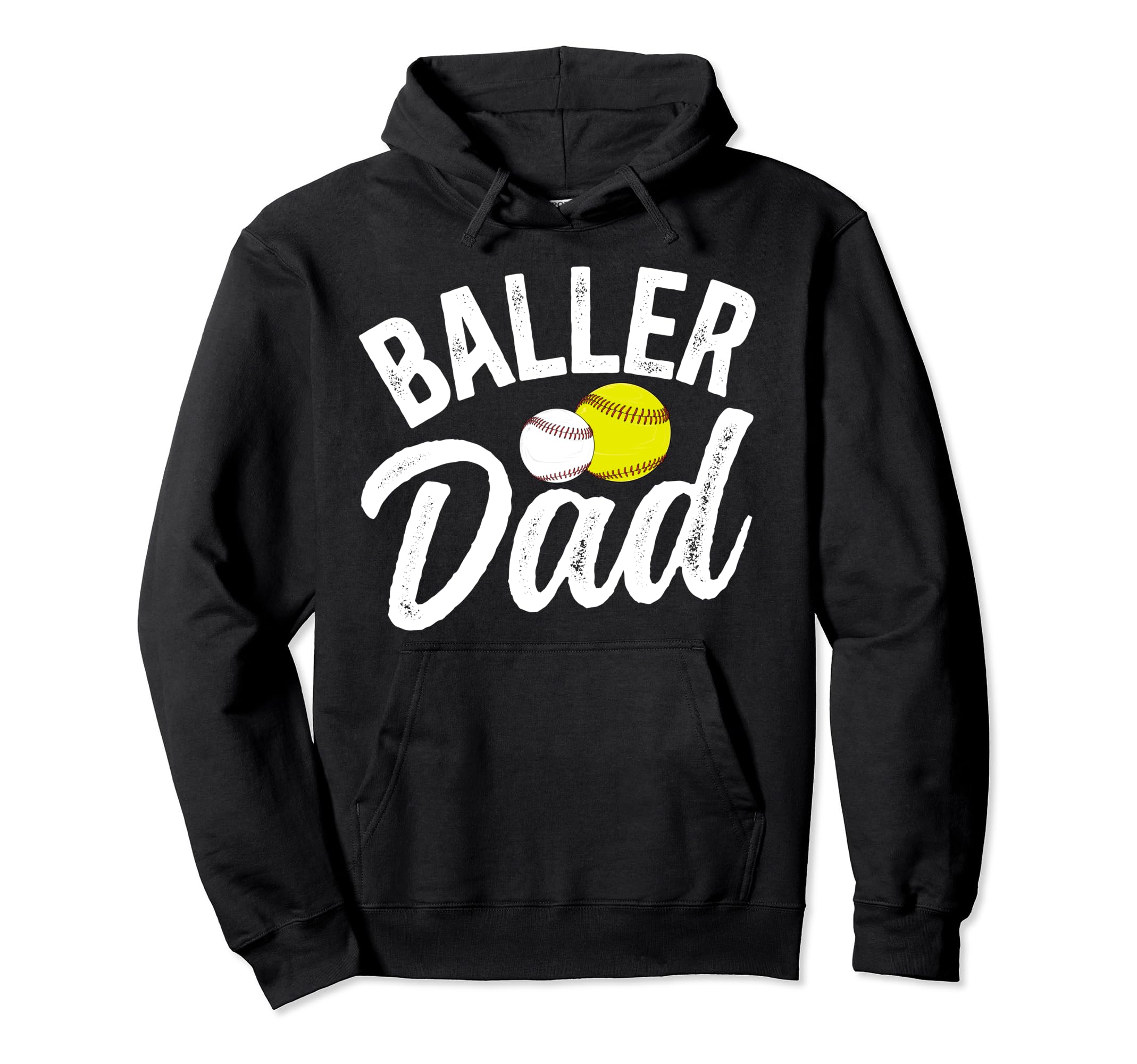 Baller Dad Softball Baseball Dad Hoodie - Aesthetic Graphic Men Women - T-Shirt, Sweatshirt, Hoodie