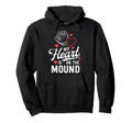 Mom Baseball Gift My Heart Is Mound Hoodie - Aesthetic Graphic Men Women - T-Shirt, Sweatshirt, Hoodie
