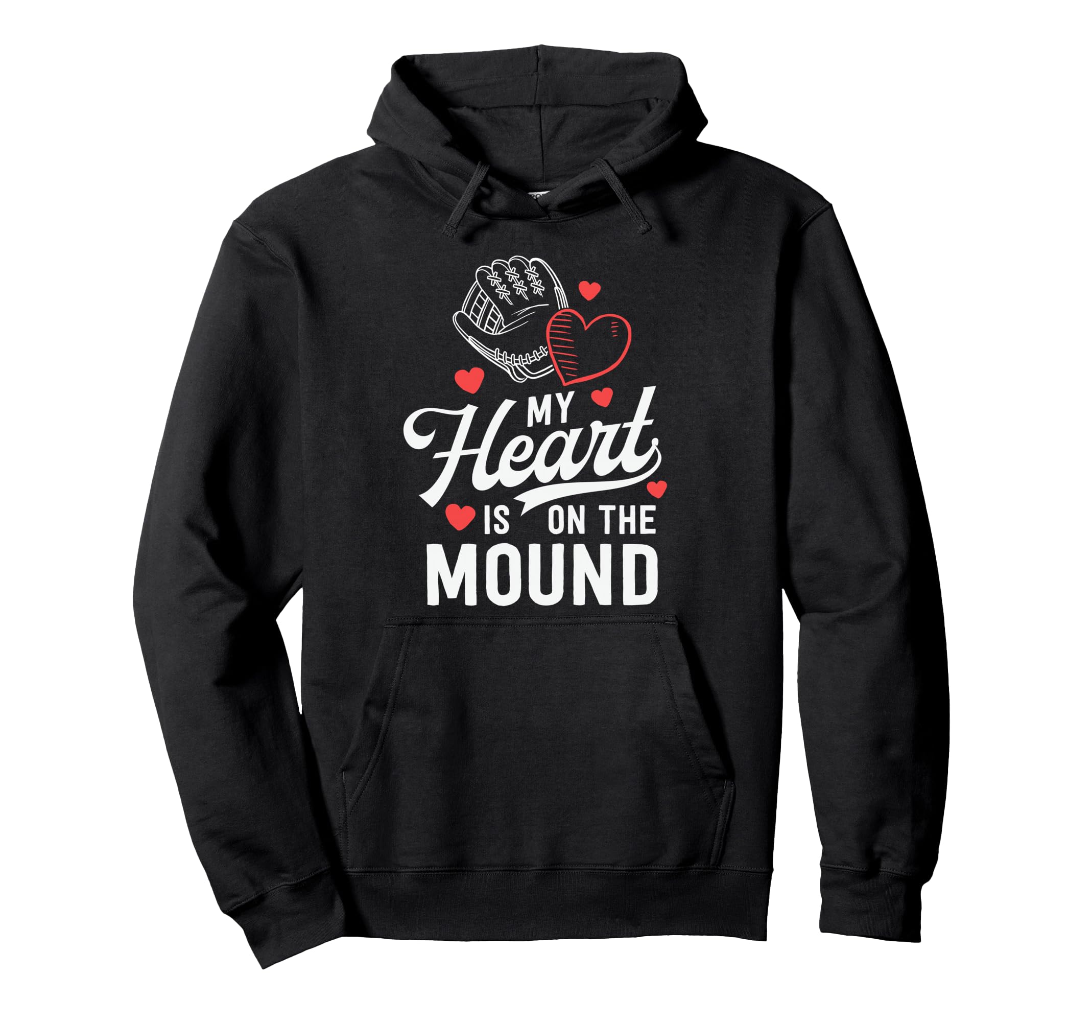 Mom Baseball Gift My Heart Is Mound Hoodie - Aesthetic Graphic Men Women - T-Shirt, Sweatshirt, Hoodie