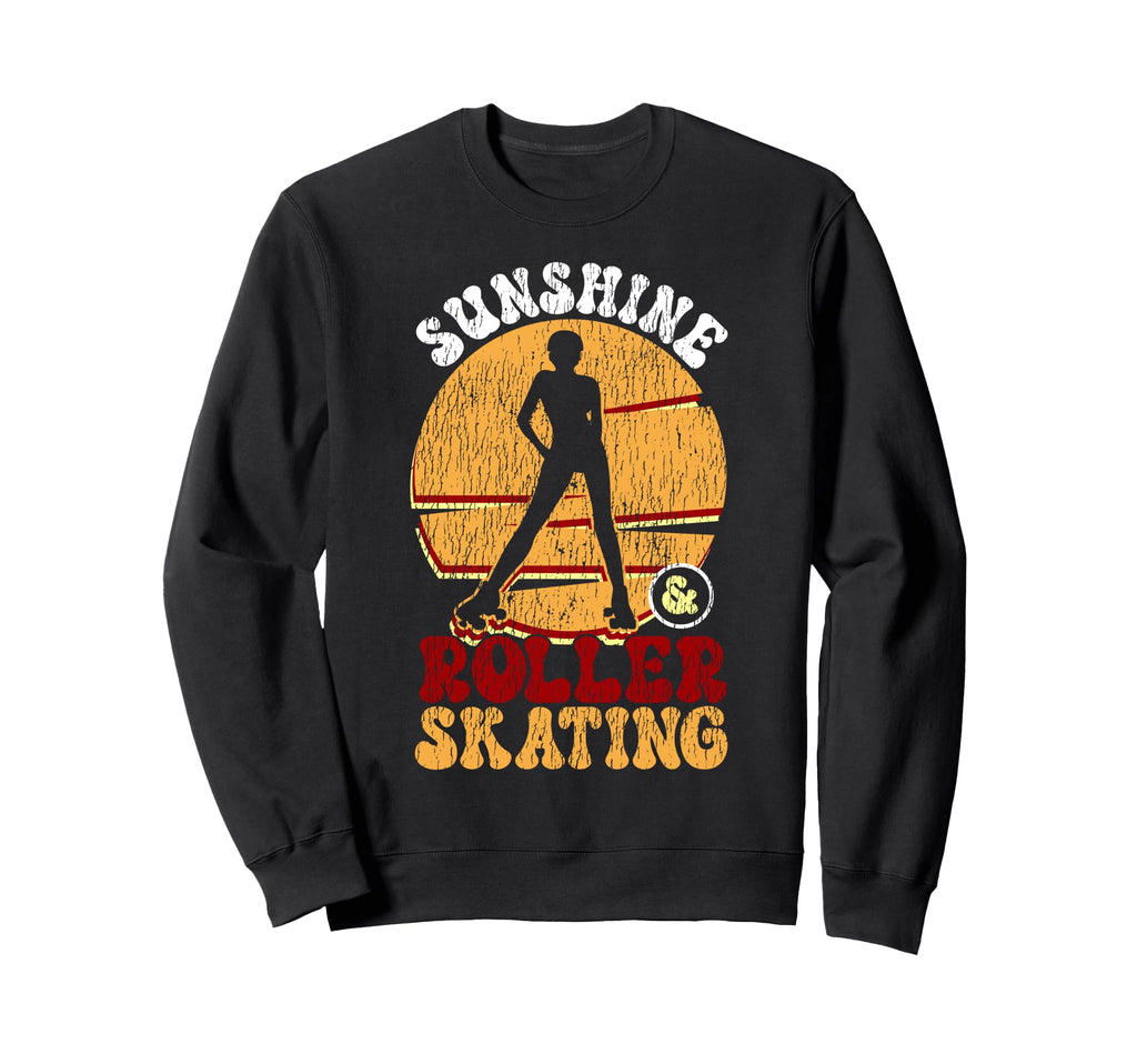 Roller Skating Skate 1970S Sunshine Sweatshirt - Minimalist Print Unisex - T-Shirt, Sweatshirt, Hoodie