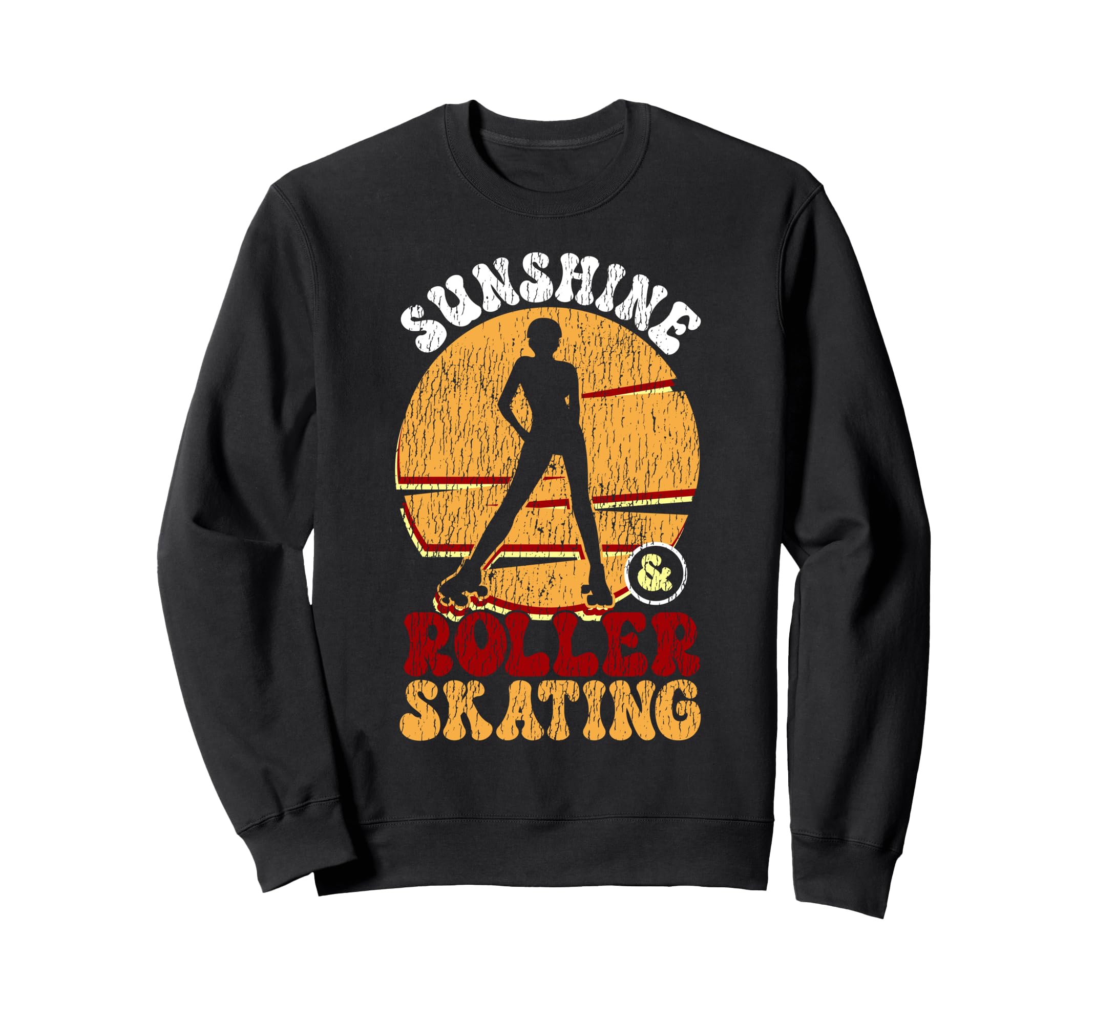 Roller Skating Skate 1970S Sunshine Sweatshirt - Minimalist Print Unisex - T-Shirt, Sweatshirt, Hoodie