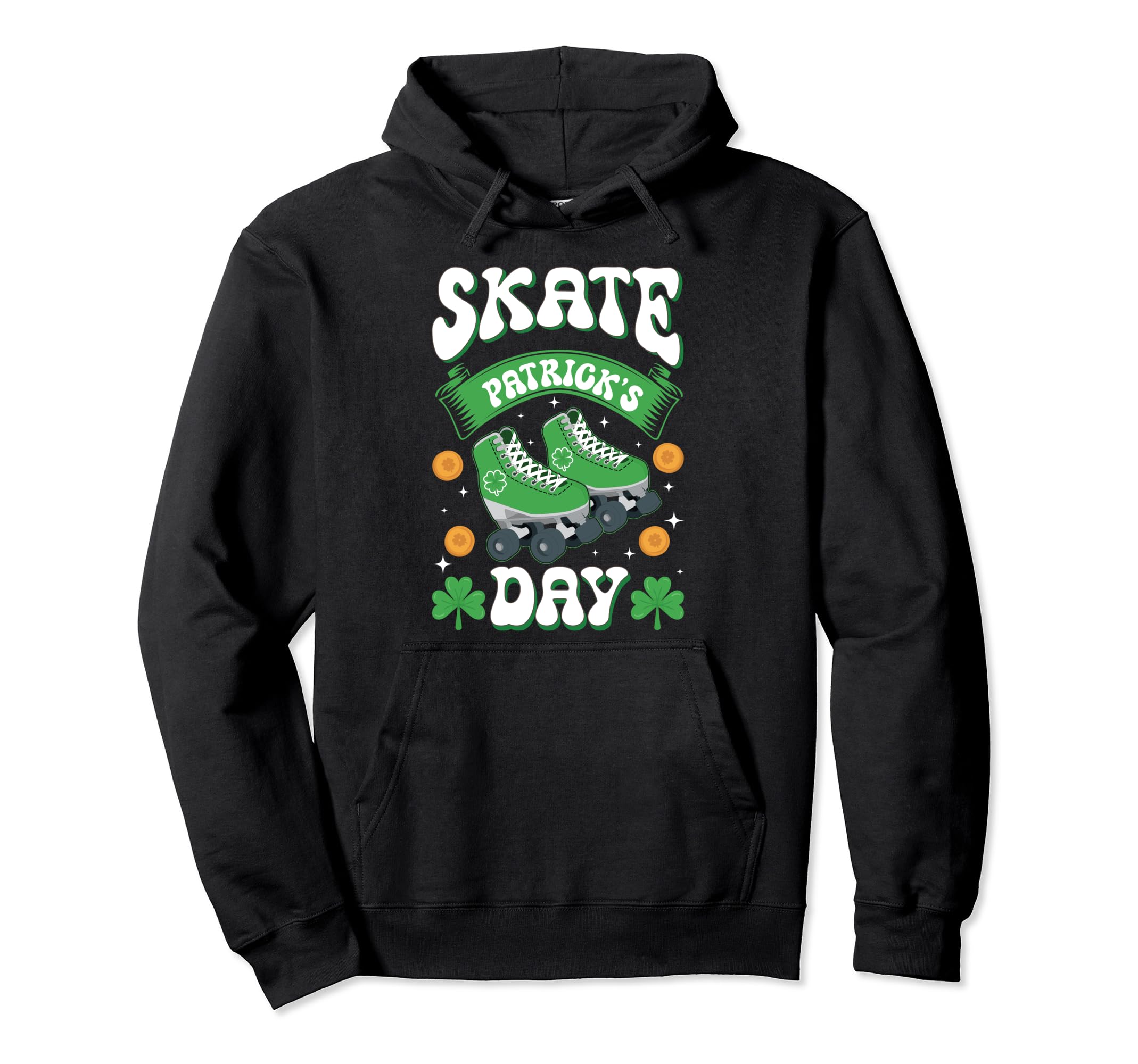 70S Roller Skates St Patricks Day Hoodie - Aesthetic Graphic Men Women - T-Shirt, Sweatshirt, Hoodie