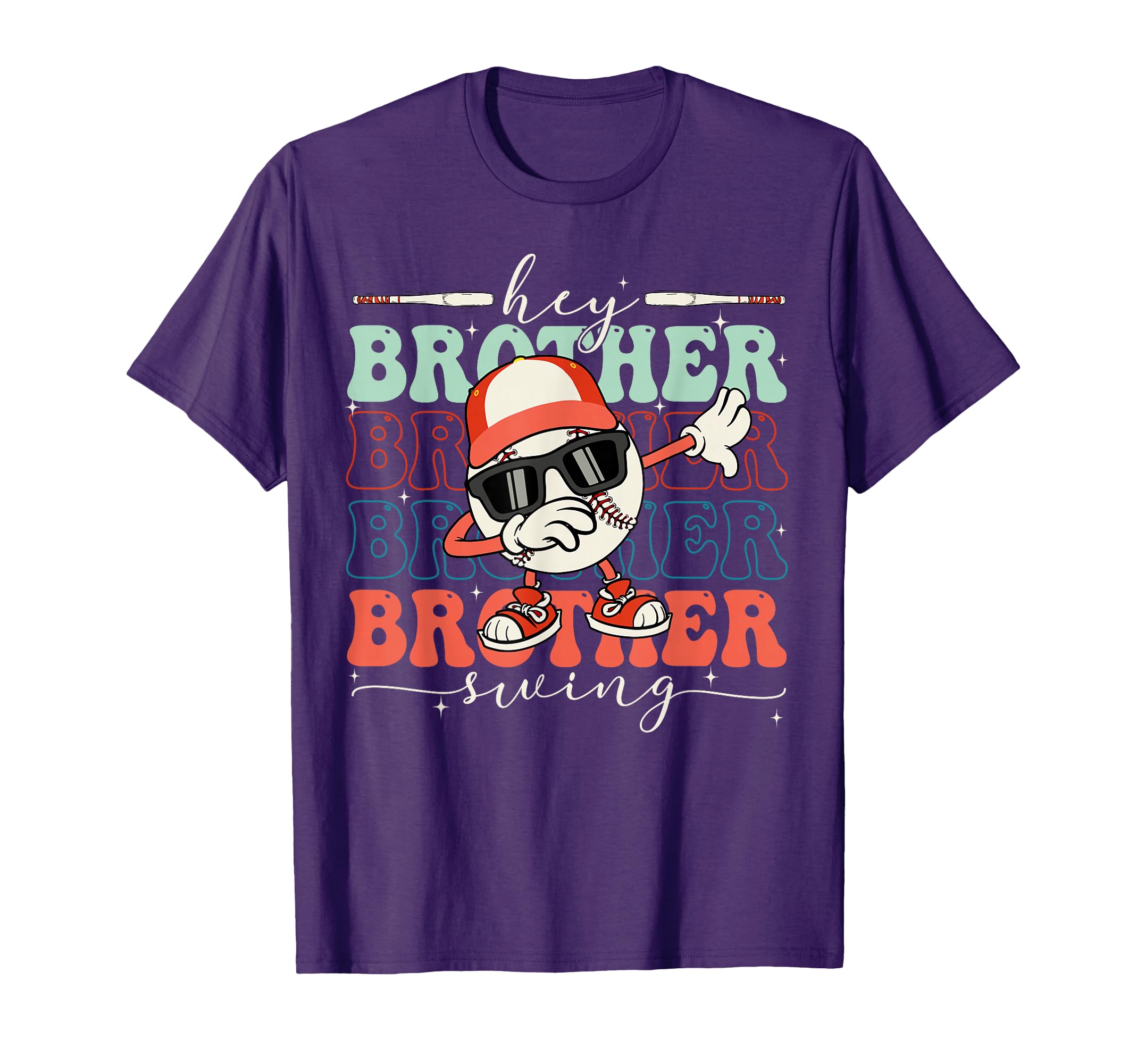 Baseball Sister Hey Brother Brother T-Shirt - Graphic Print Men Women - T-Shirt, Sweatshirt, Hoodie