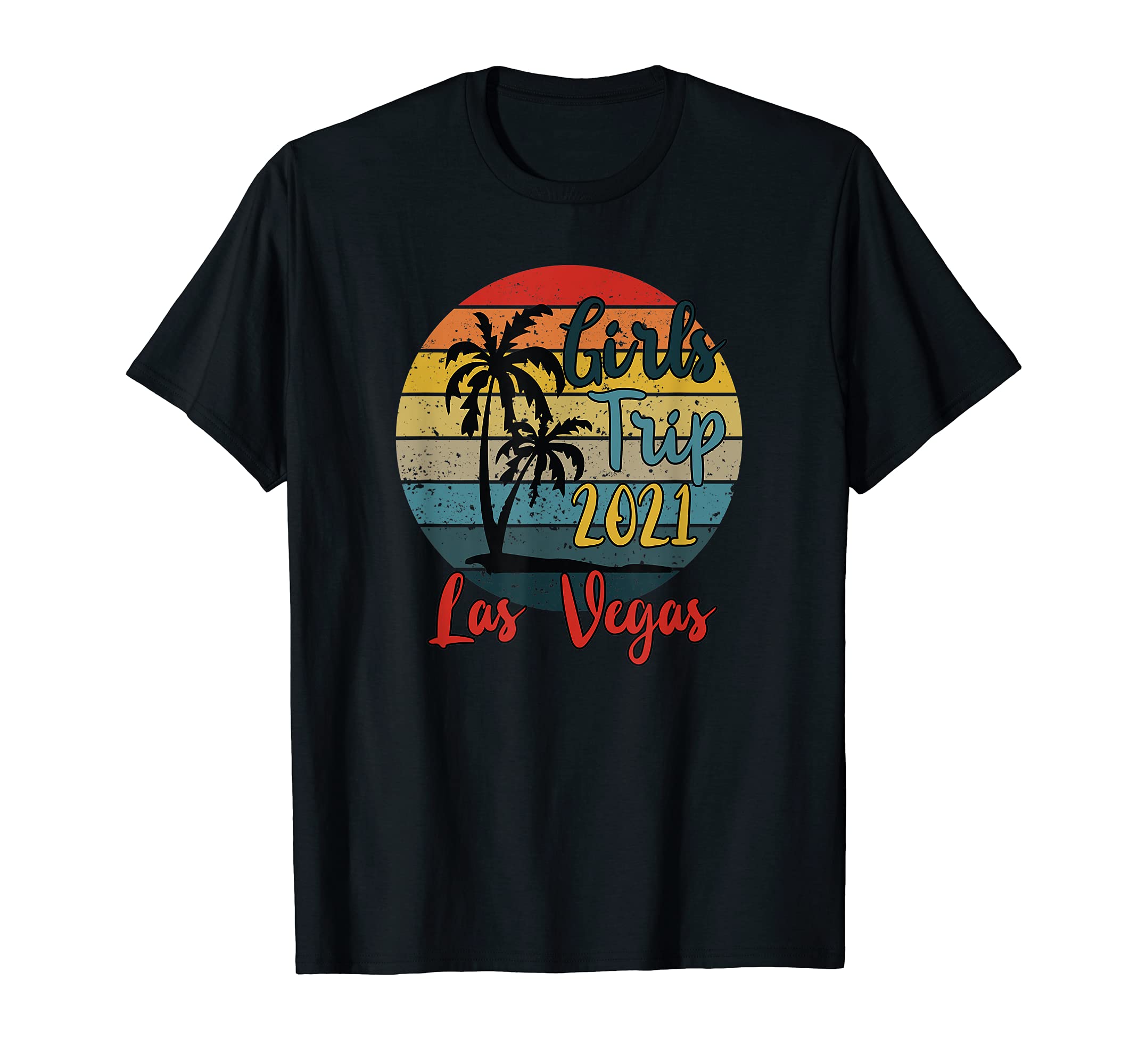 Las Vegas Nv Trip 2021 Palm Tree Sunset T-Shirt - Unique Graphic Unisex - T-Shirt, Sweatshirt, Hoodie