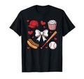 Coquette Bow Baseball Game Day Cheer T-Shirt - Unique Graphic Men Women - T-Shirt, Sweatshirt, Hoodie
