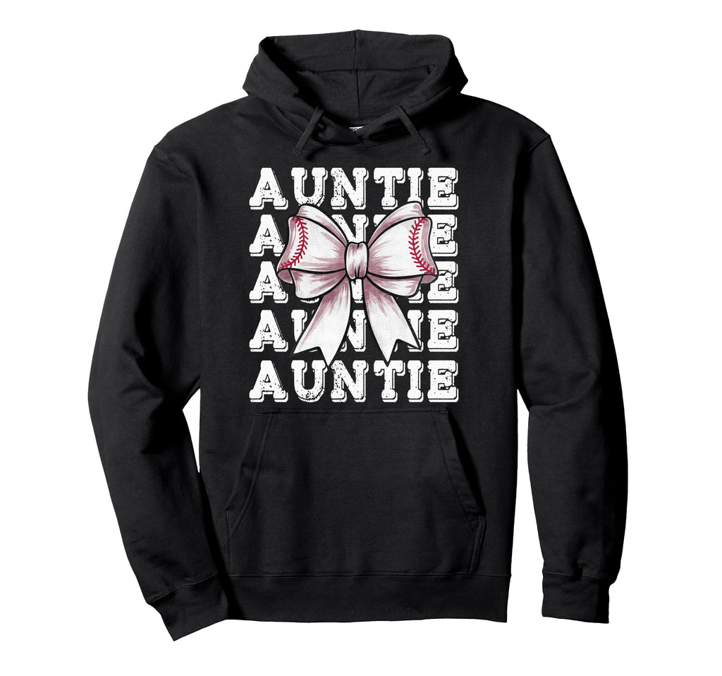 Coquette Baseball Auntie Matching Family Bow Hoodie - Trendy Graphic Unisex - T-Shirt, Sweatshirt, Hoodie