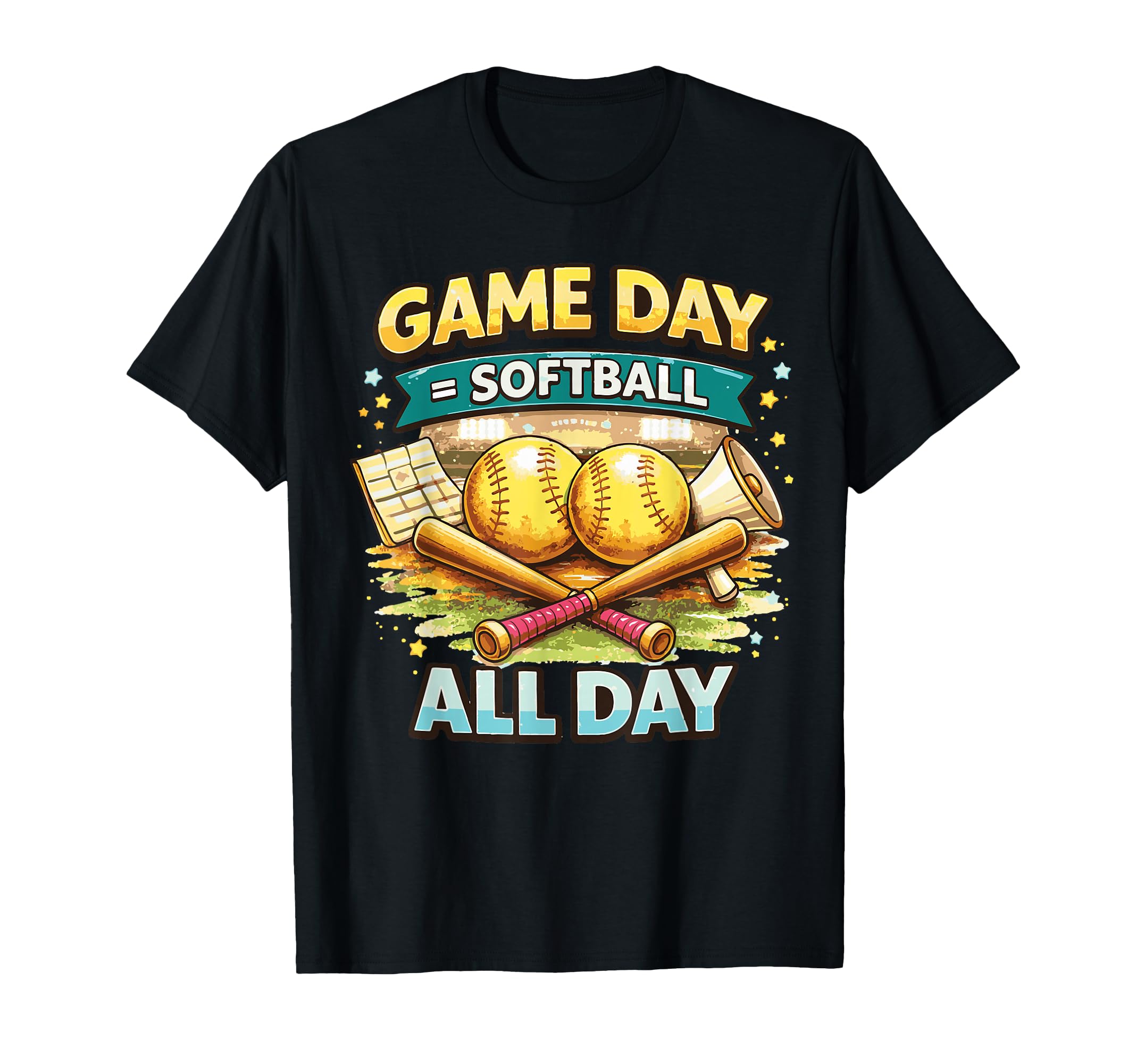 Game Day Softball All Day Funny T-Shirt - Fun Novelty Design Unisex - T-Shirt, Sweatshirt, Hoodie