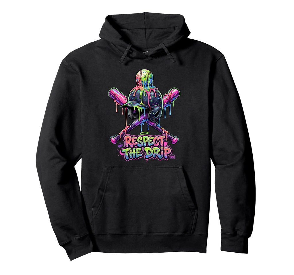 Respect Drip Baseball Ice Cream Drip Hoodie - Trendy Graphic Unisex - T-Shirt, Sweatshirt, Hoodie