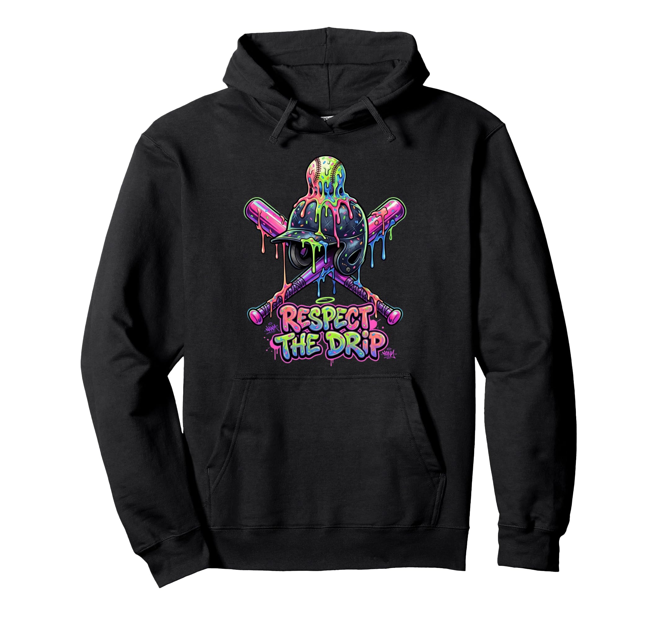 Respect Drip Baseball Ice Cream Drip Hoodie - Trendy Graphic Unisex - T-Shirt, Sweatshirt, Hoodie