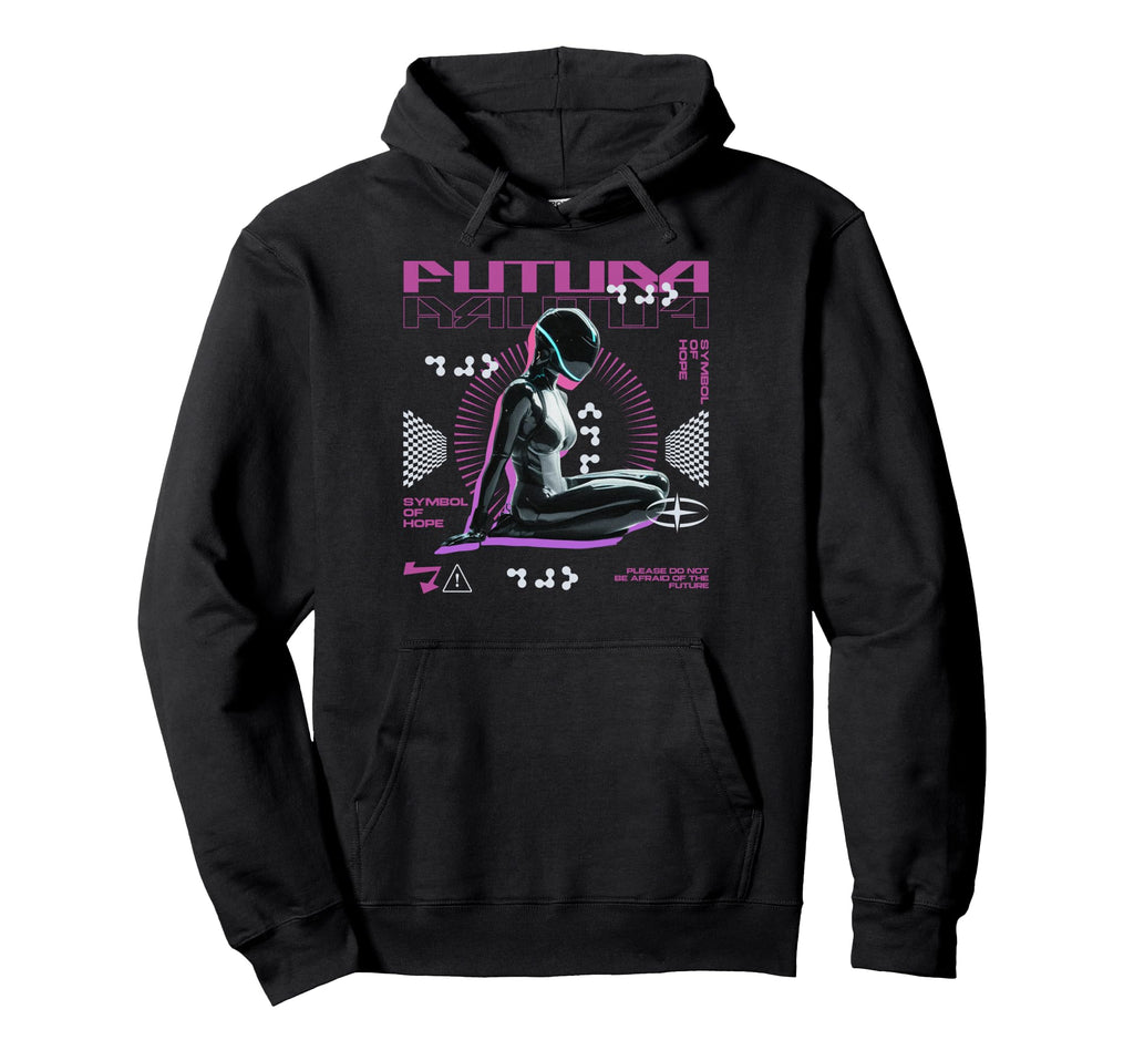 Y2K Robot Bold Urban Graffiti Hoodie - Aesthetic Graphic for Adults - T-Shirt, Sweatshirt, Hoodie