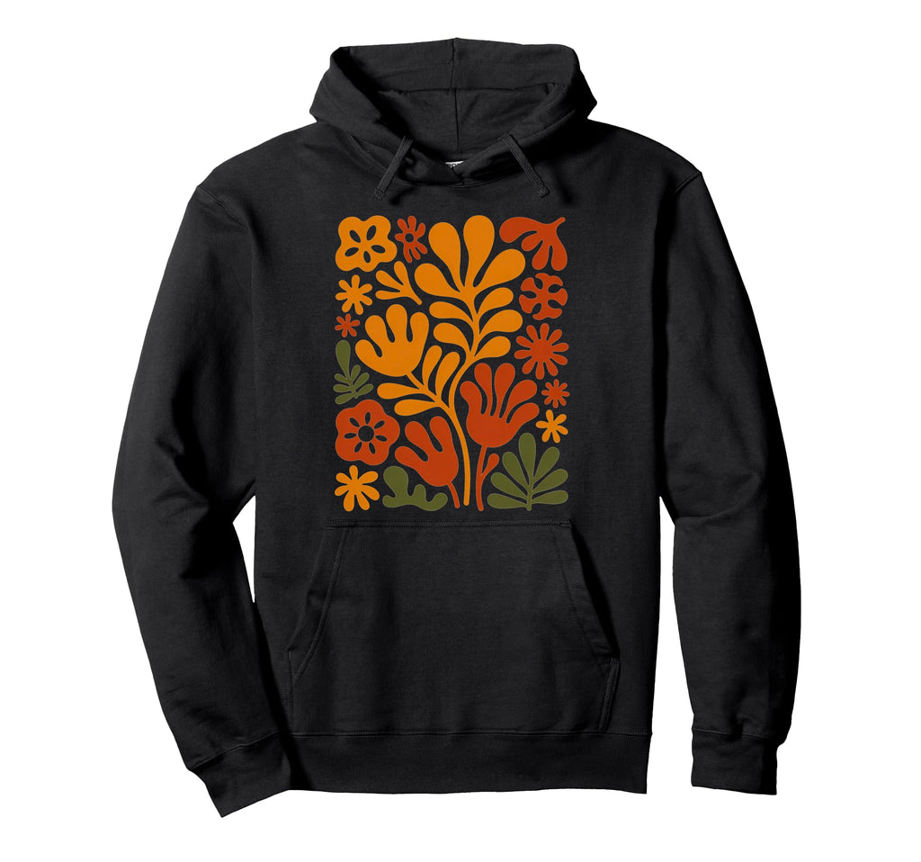 Boho Abstract Floral Terracotta Hoodie - Fun Novelty Design for Adults - T-Shirt, Sweatshirt, Hoodie