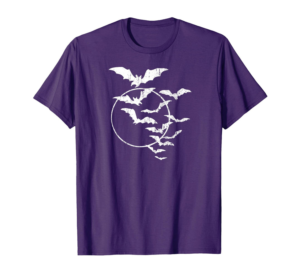 Halloween Swarm Bats Full Moon Spooky T-Shirt - Unique Graphic for Adults - T-Shirt, Sweatshirt, Hoodie