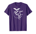 Halloween Swarm Bats Full Moon Spooky T-Shirt - Unique Graphic for Adults - T-Shirt, Sweatshirt, Hoodie