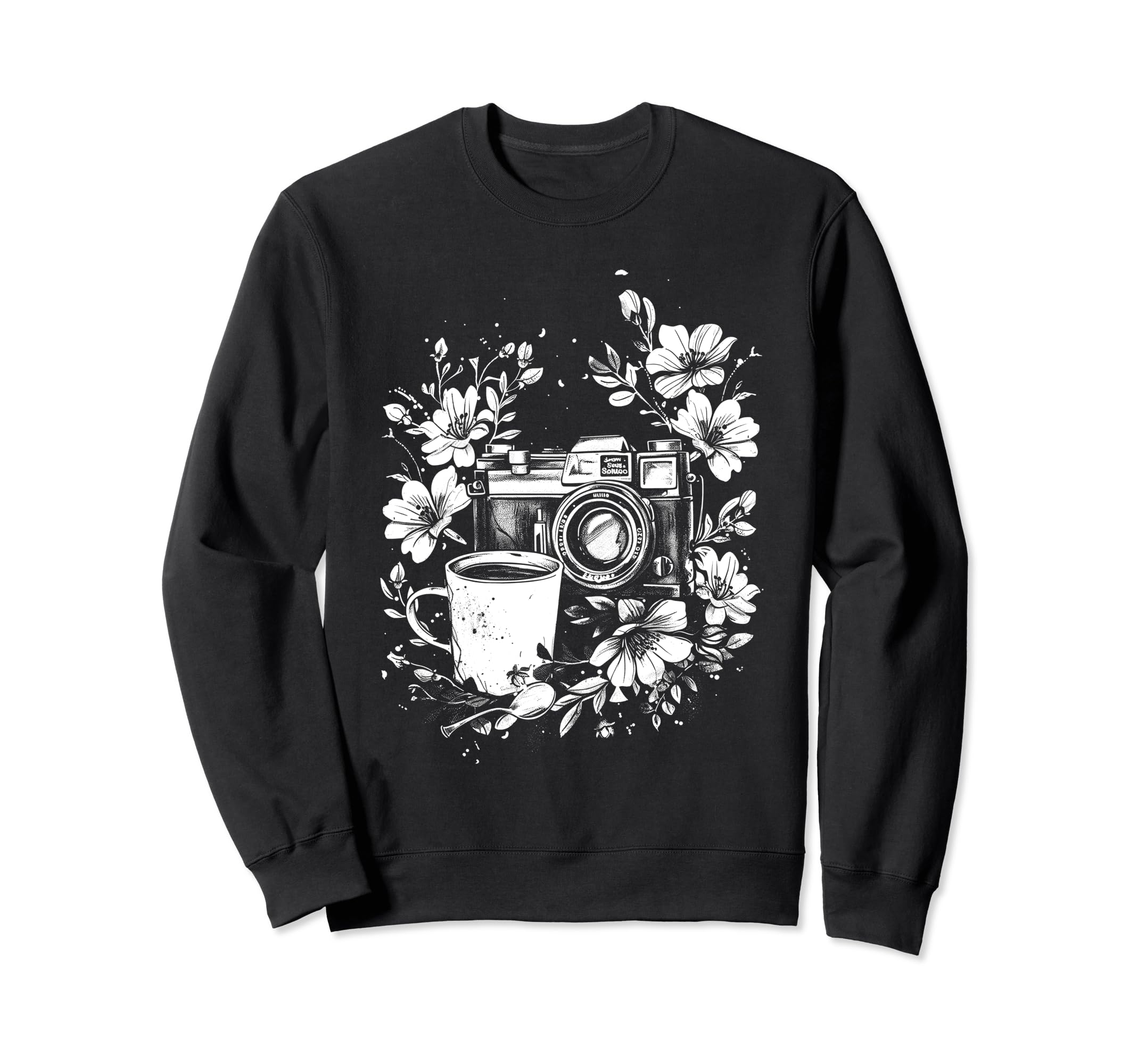Photographer Coffee Camera Sweatshirt - Custom Art Print for Adults - T-Shirt, Sweatshirt, Hoodie