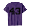 Number 43 Varsity Distressed Sport Team T-Shirt - Novelty Apparel Unisex - T-Shirt, Sweatshirt, Hoodie