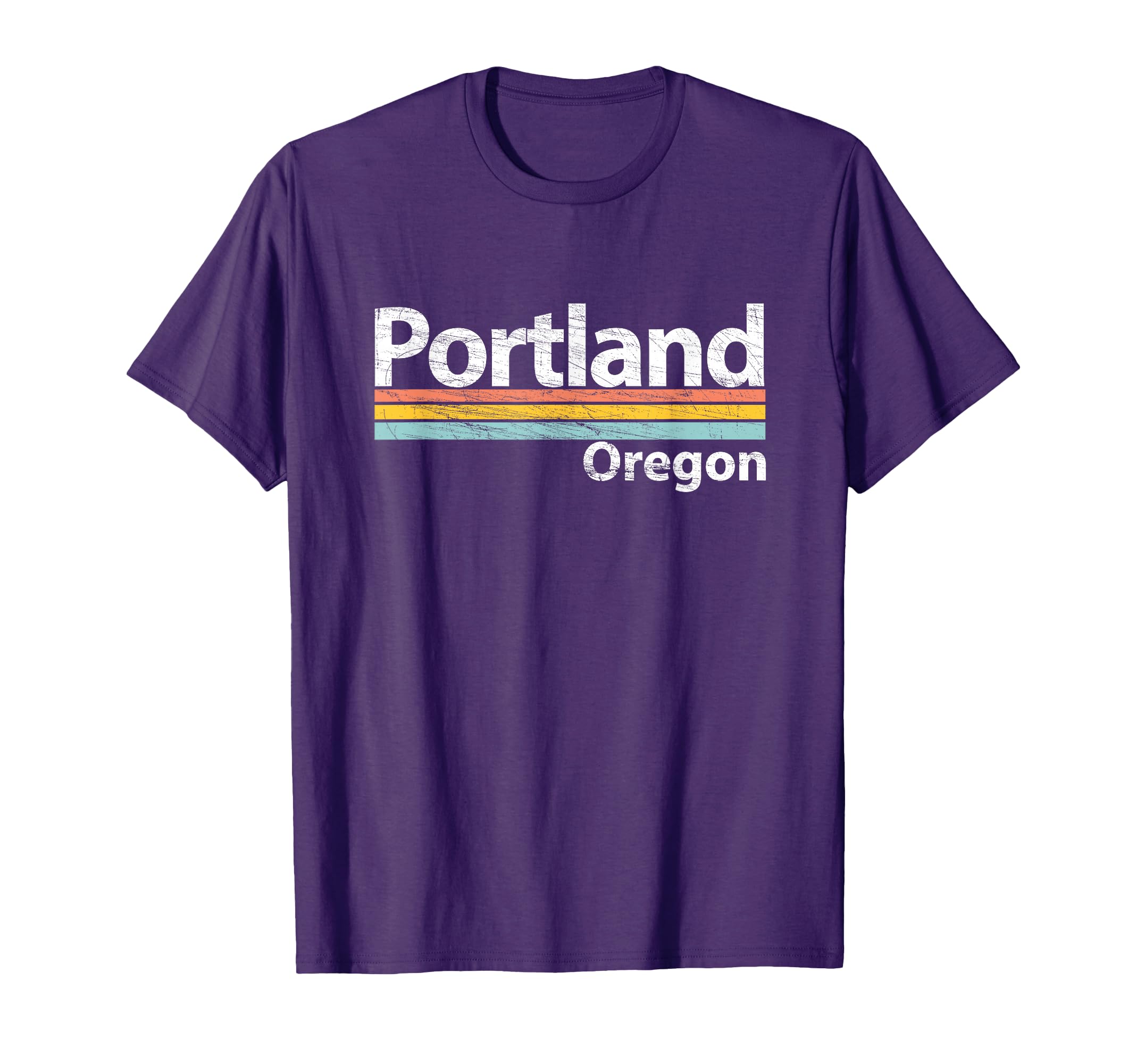 Portland Oregon Worn Stripes Black T-Shirt - Casual Everyday Wear Men Women - T-Shirt, Sweatshirt, Hoodie
