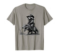 Raccoon Cowboy Cowgirl Panda Trash T-Shirt - Minimalist Print Men Women - T-Shirt, Sweatshirt, Hoodie