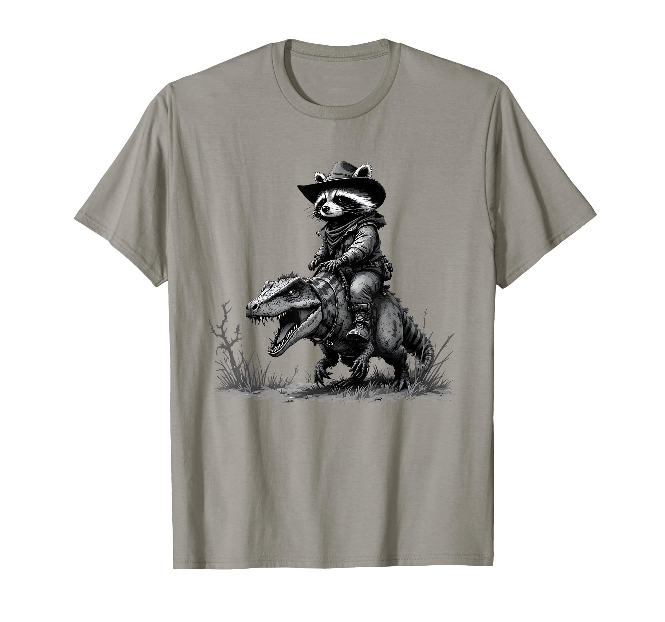 Raccoon Cowboy Cowgirl Panda Trash T-Shirt - Minimalist Print Men Women - T-Shirt, Sweatshirt, Hoodie
