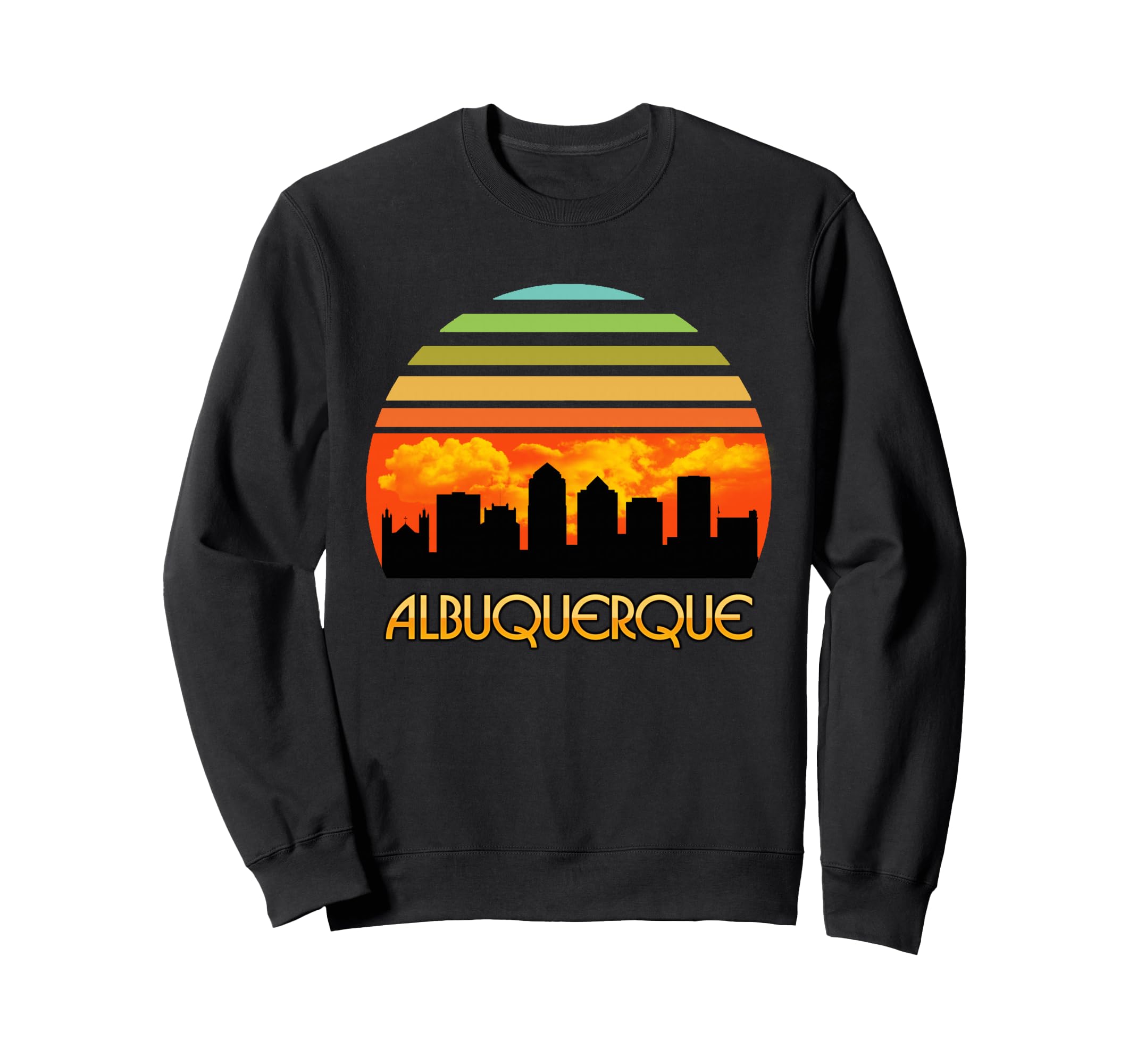 Sunset Downtown Albuquerque Skyline Sweatshirt - Custom Art Print Unisex - T-Shirt, Sweatshirt, Hoodie