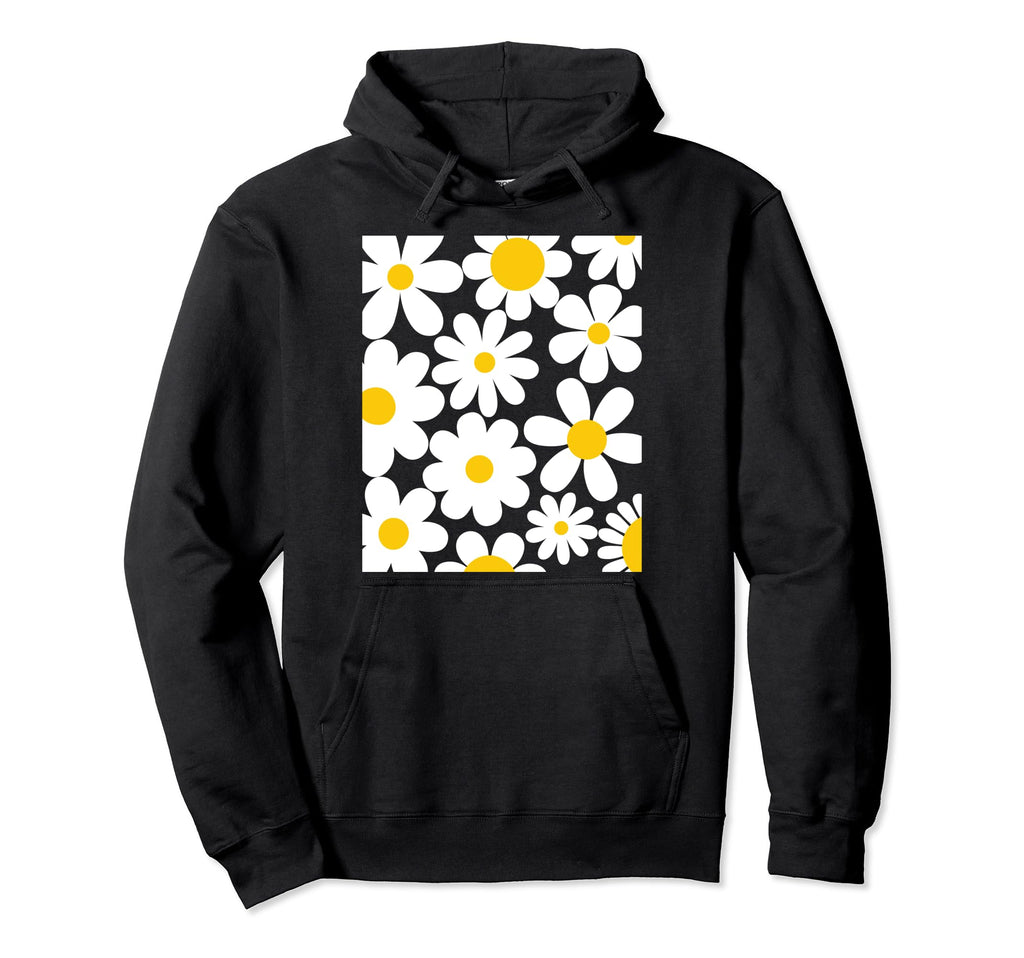 Daisy Flower Floral Pattern Hoodie - Fun Novelty Design for Adults - T-Shirt, Sweatshirt, Hoodie