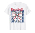 Groovy Baseball Sister Coquette Bow T-Shirt - Graphic Print for Adults - T-Shirt, Sweatshirt, Hoodie
