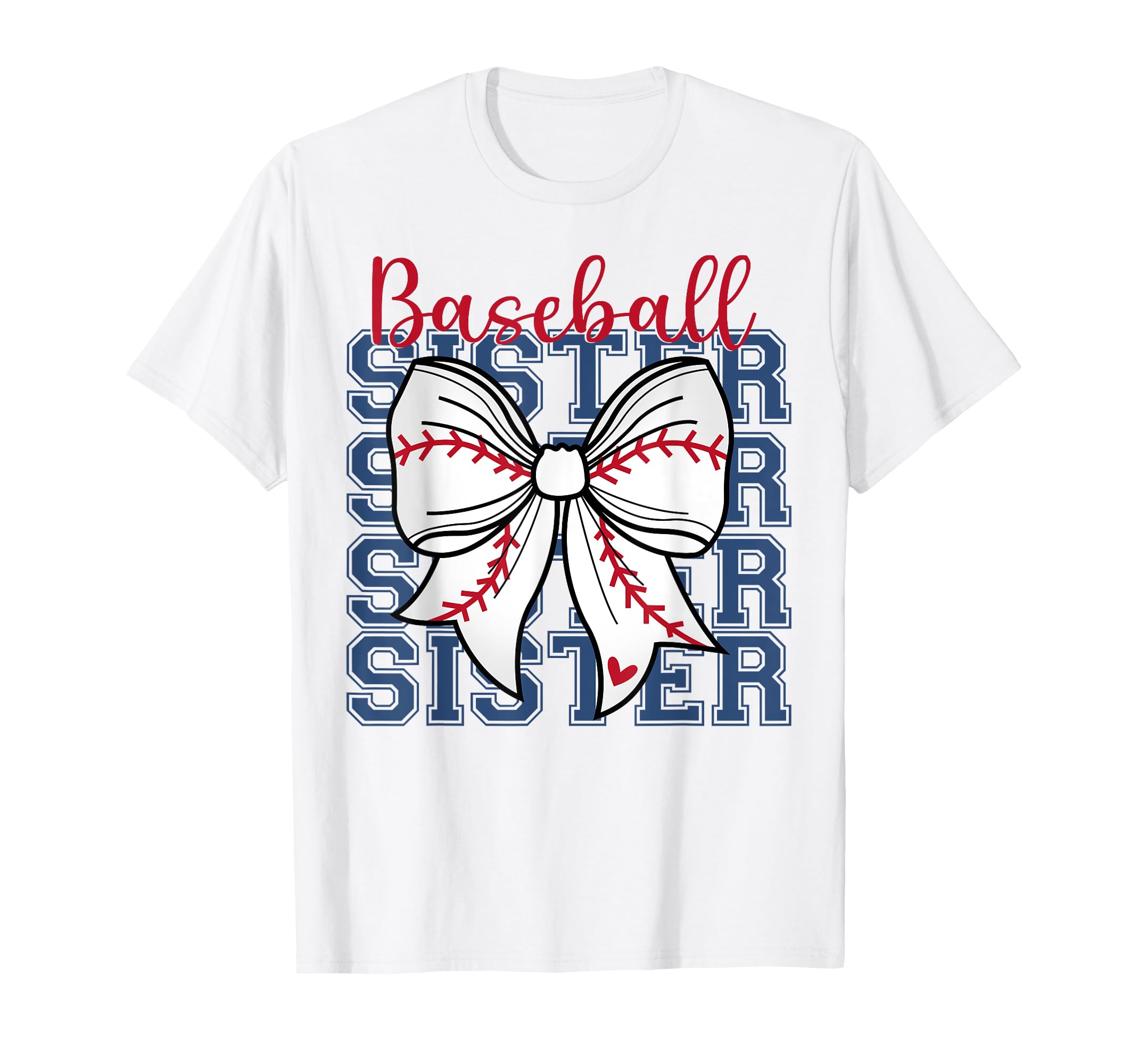 Groovy Baseball Sister Coquette Bow T-Shirt - Graphic Print for Adults - T-Shirt, Sweatshirt, Hoodie