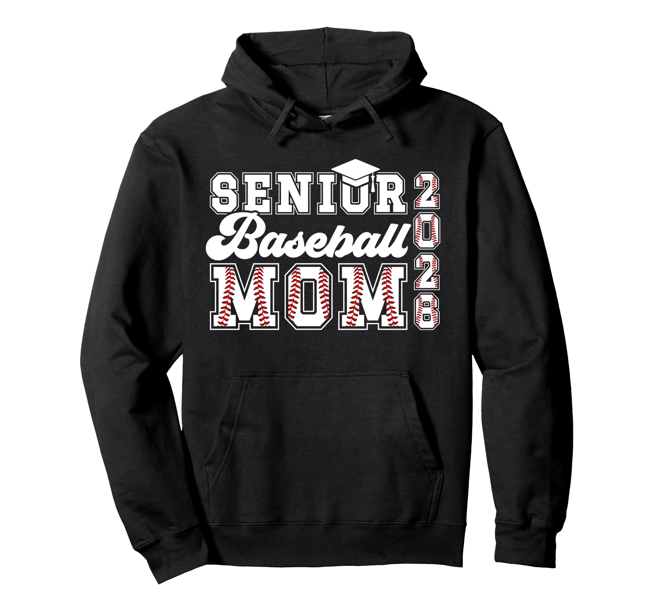 Baseball Senior Mom 2026 Baseball Player Hoodie - Graphic Print Men Women - T-Shirt, Sweatshirt, Hoodie