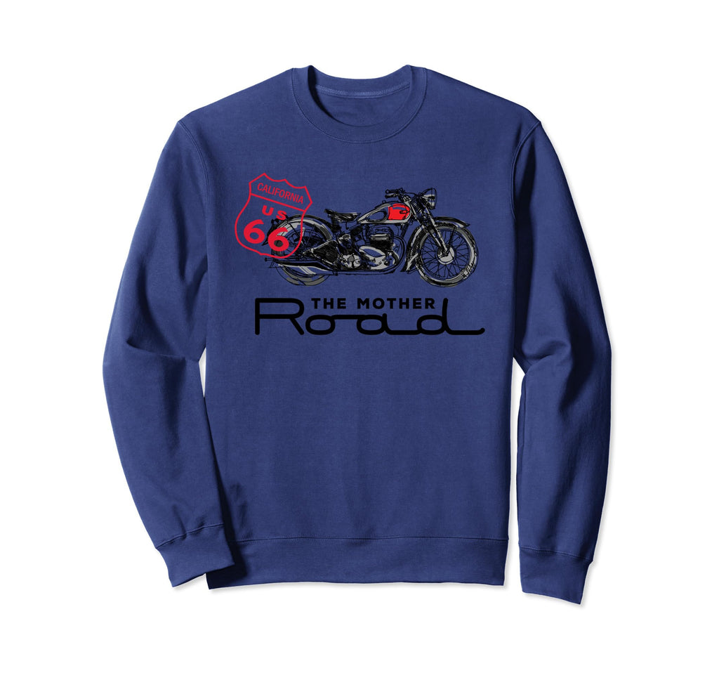 Route 66 Mother Road Motorcycle Sweatshirt - Aesthetic Graphic for Adults - T-Shirt, Sweatshirt, Hoodie
