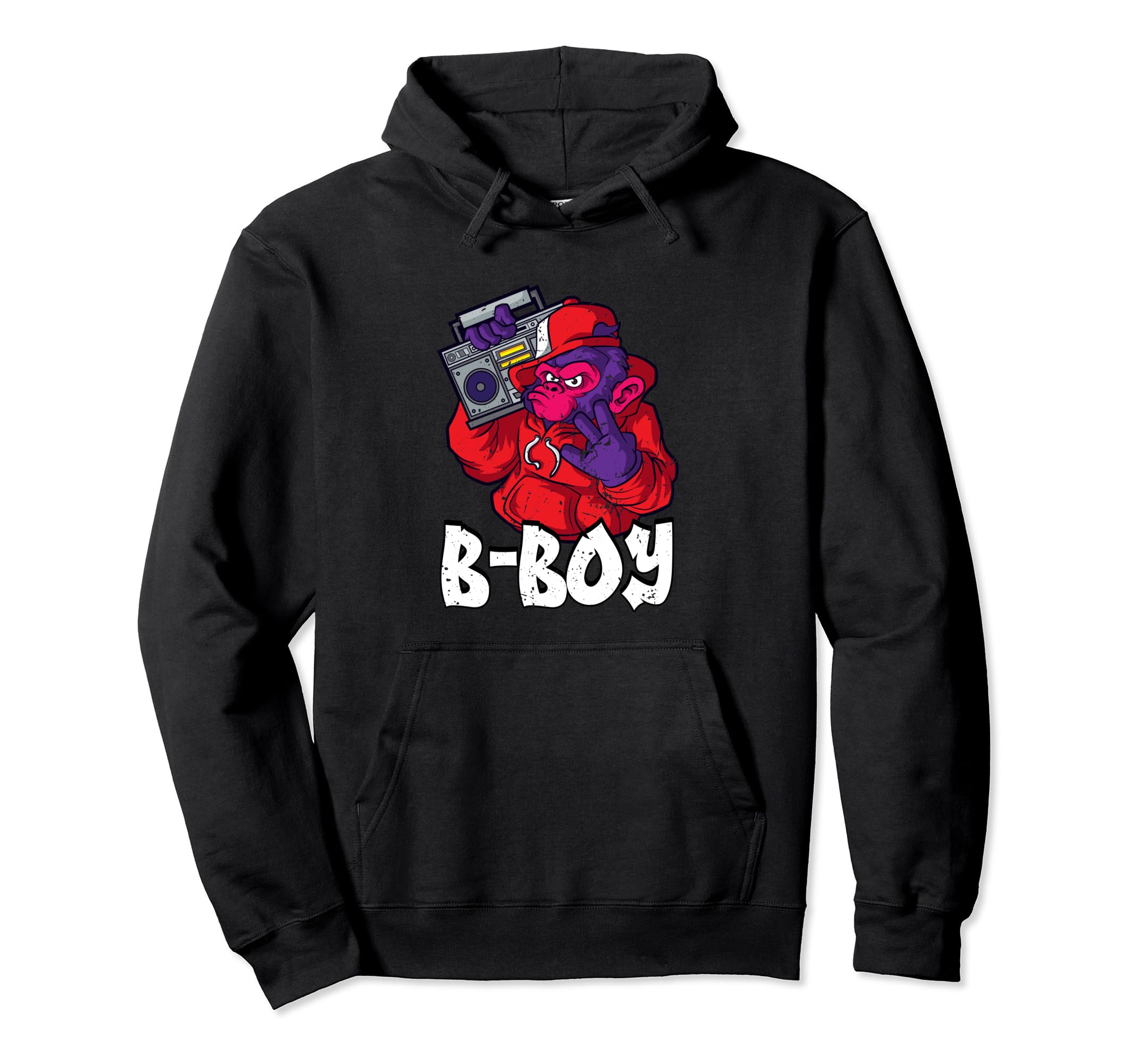 B Hip Hop Boombox Old School Rap Hoodie - Fun Novelty Design Men Women - T-Shirt, Sweatshirt, Hoodie
