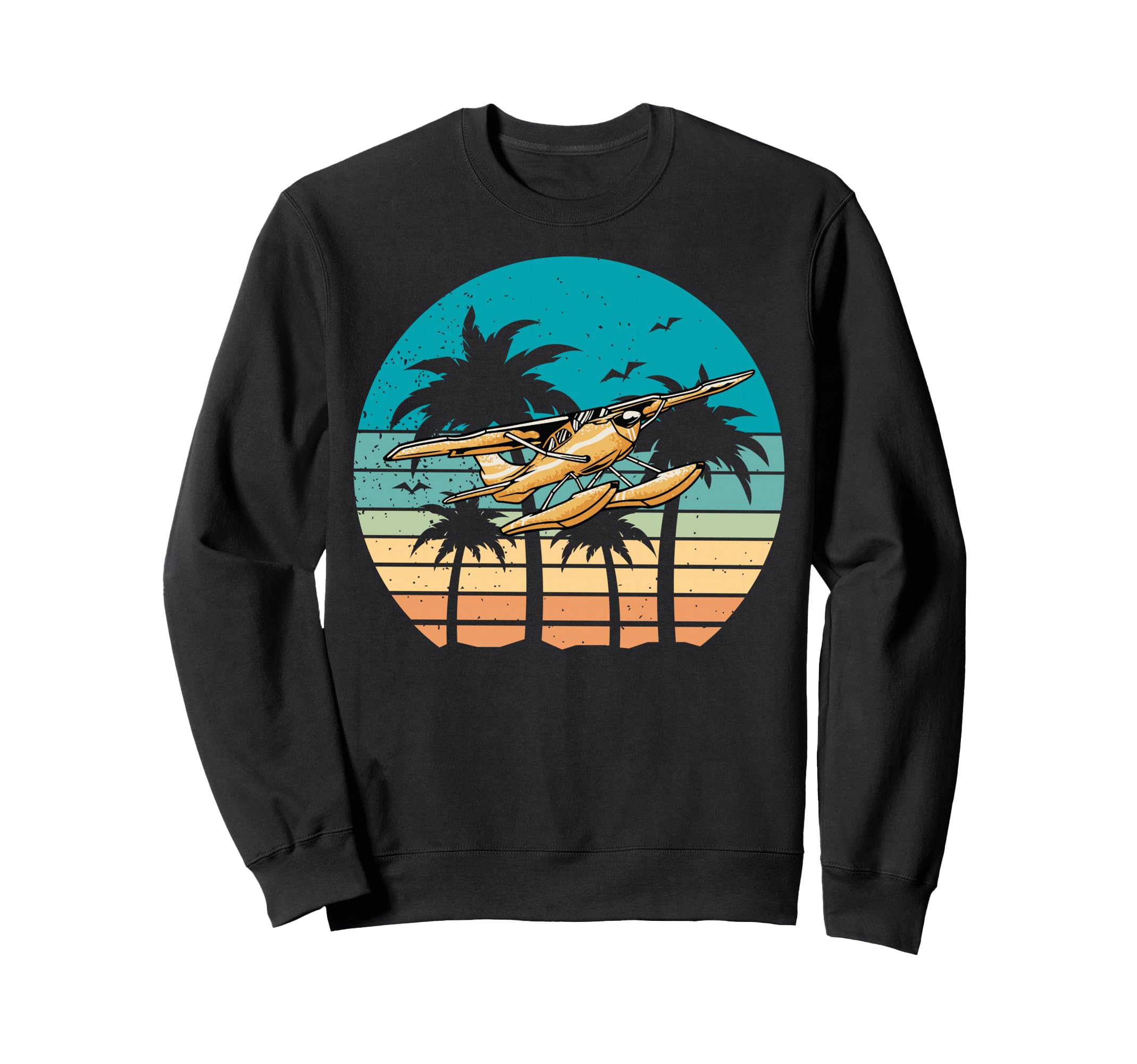 Seaplane Sunset Beach Floatplane Sweatshirt - Minimalist Print for Adults - T-Shirt, Sweatshirt, Hoodie