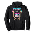 Proud Mom Baseball Player Number 88 Ice Hoodie - Unique Graphic for Adults - T-Shirt, Sweatshirt, Hoodie