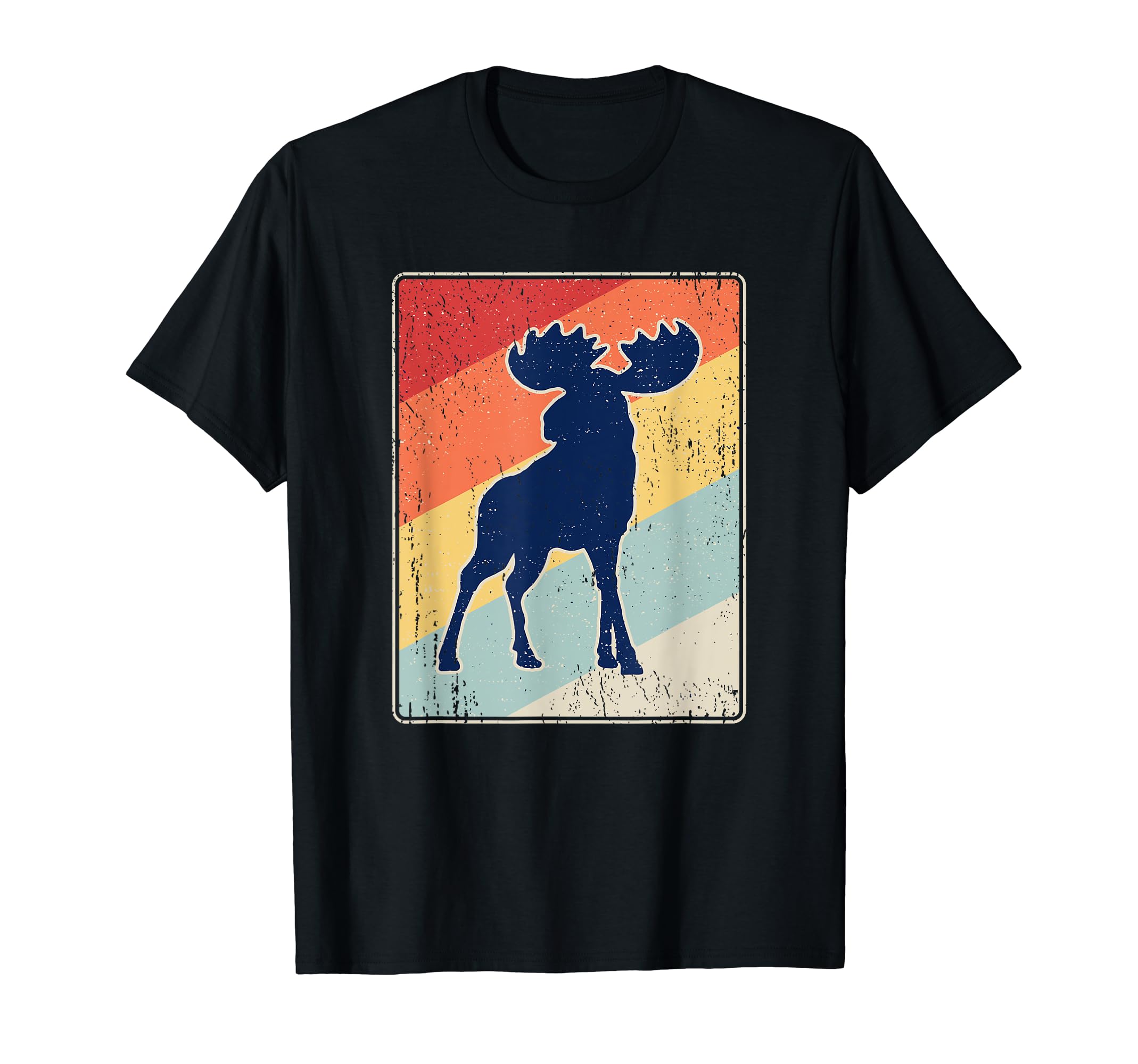 Moose Elk Distressed Gift T-Shirt - Graphic Print Men Women - T-Shirt, Sweatshirt, Hoodie
