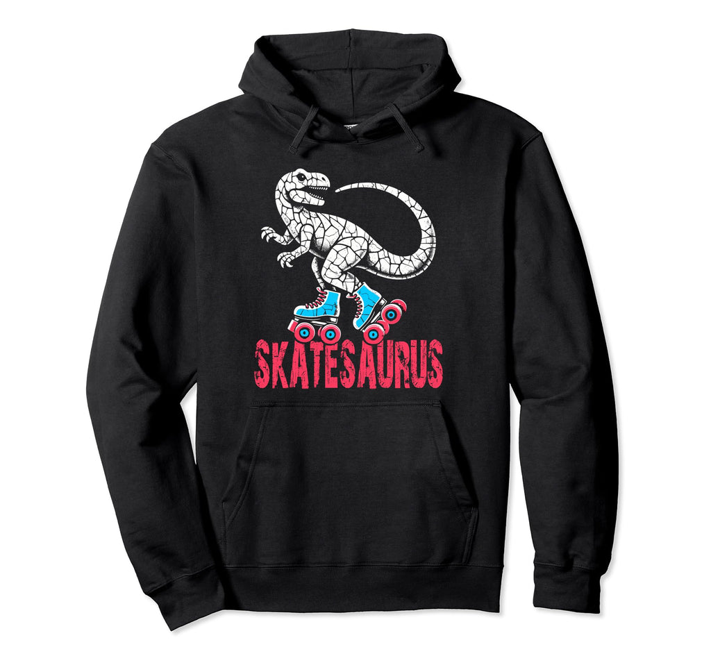 Skate Dinosaurs Roller Skating Skatesaurus Hoodie - Graphic Print Unisex - T-Shirt, Sweatshirt, Hoodie