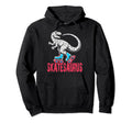 Skate Dinosaurs Roller Skating Skatesaurus Hoodie - Graphic Print Unisex - T-Shirt, Sweatshirt, Hoodie