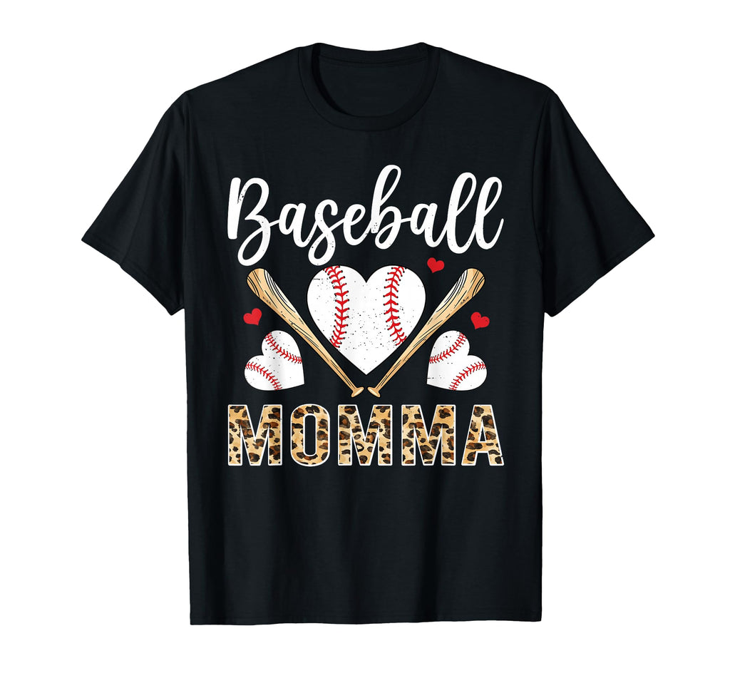 Baseball Heart Momma Baseball Player T-Shirt - Aesthetic Graphic for Adults - T-Shirt, Sweatshirt, Hoodie