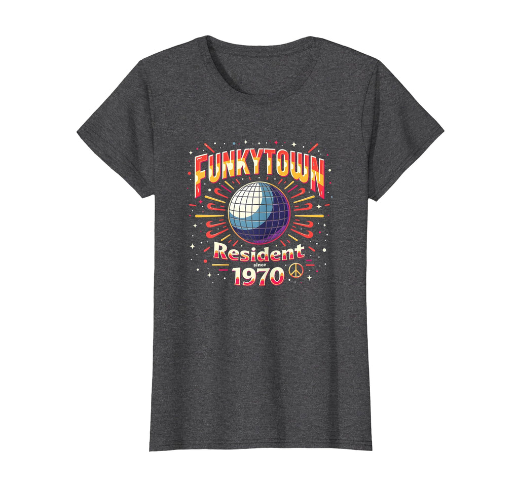 70S Disco Funkytown Resident Since T-Shirt - Aesthetic Graphic for Adults - T-Shirt, Sweatshirt, Hoodie