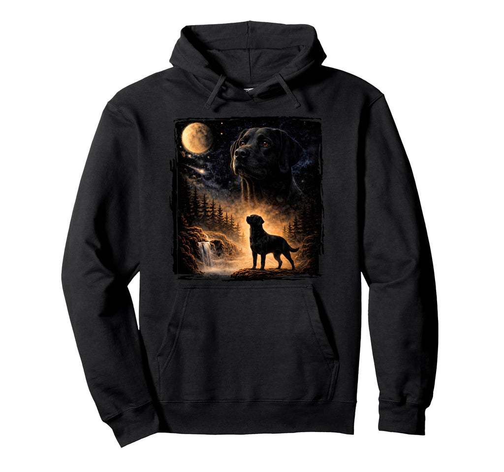 90S Black Labrador Retriever Howling Hoodie - Fun Novelty Design Men Women - T-Shirt, Sweatshirt, Hoodie