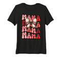 Womens Groovy Mama Baseball Coquette T-Shirt - Minimalist Print for Adults - T-Shirt, Sweatshirt, Hoodie