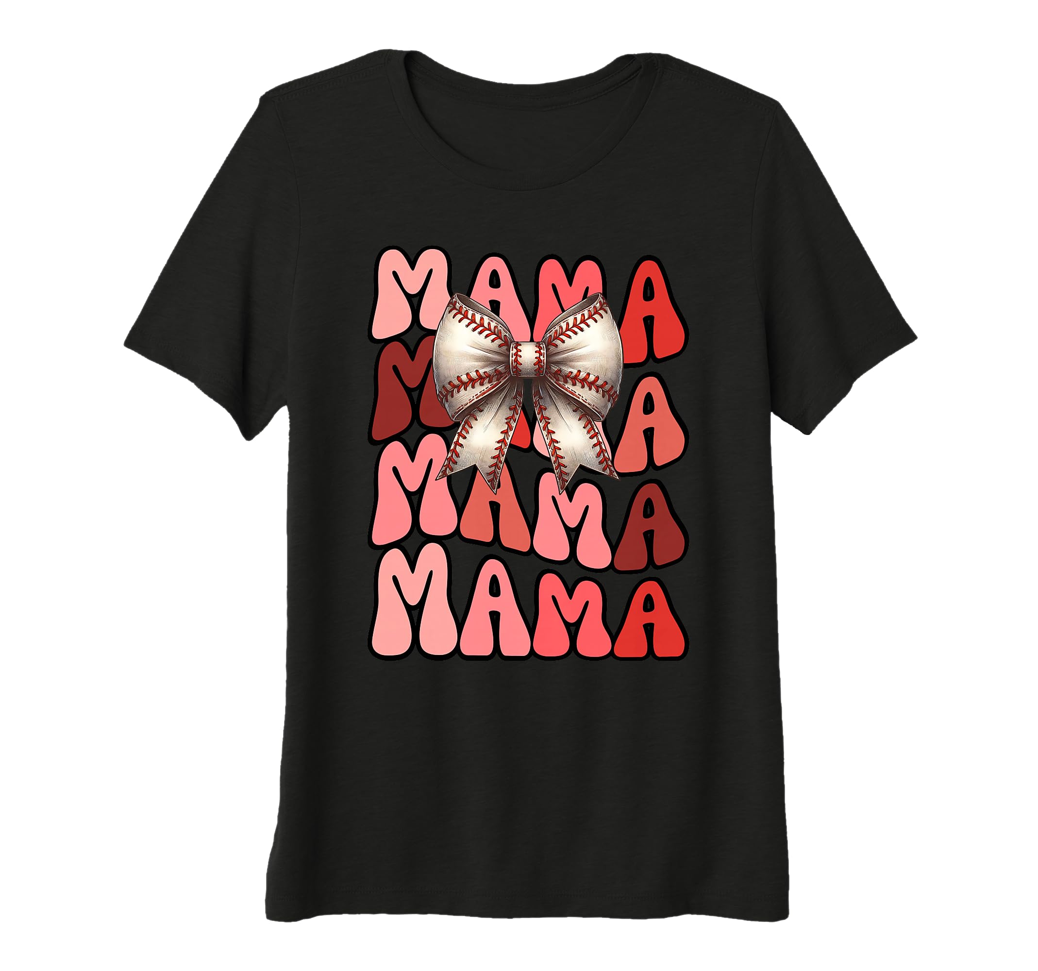 Womens Groovy Mama Baseball Coquette T-Shirt - Minimalist Print for Adults - T-Shirt, Sweatshirt, Hoodie