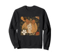 Boho Pumpkin Floral Halloween Sweatshirt - Aesthetic Graphic Men Women - T-Shirt, Sweatshirt, Hoodie